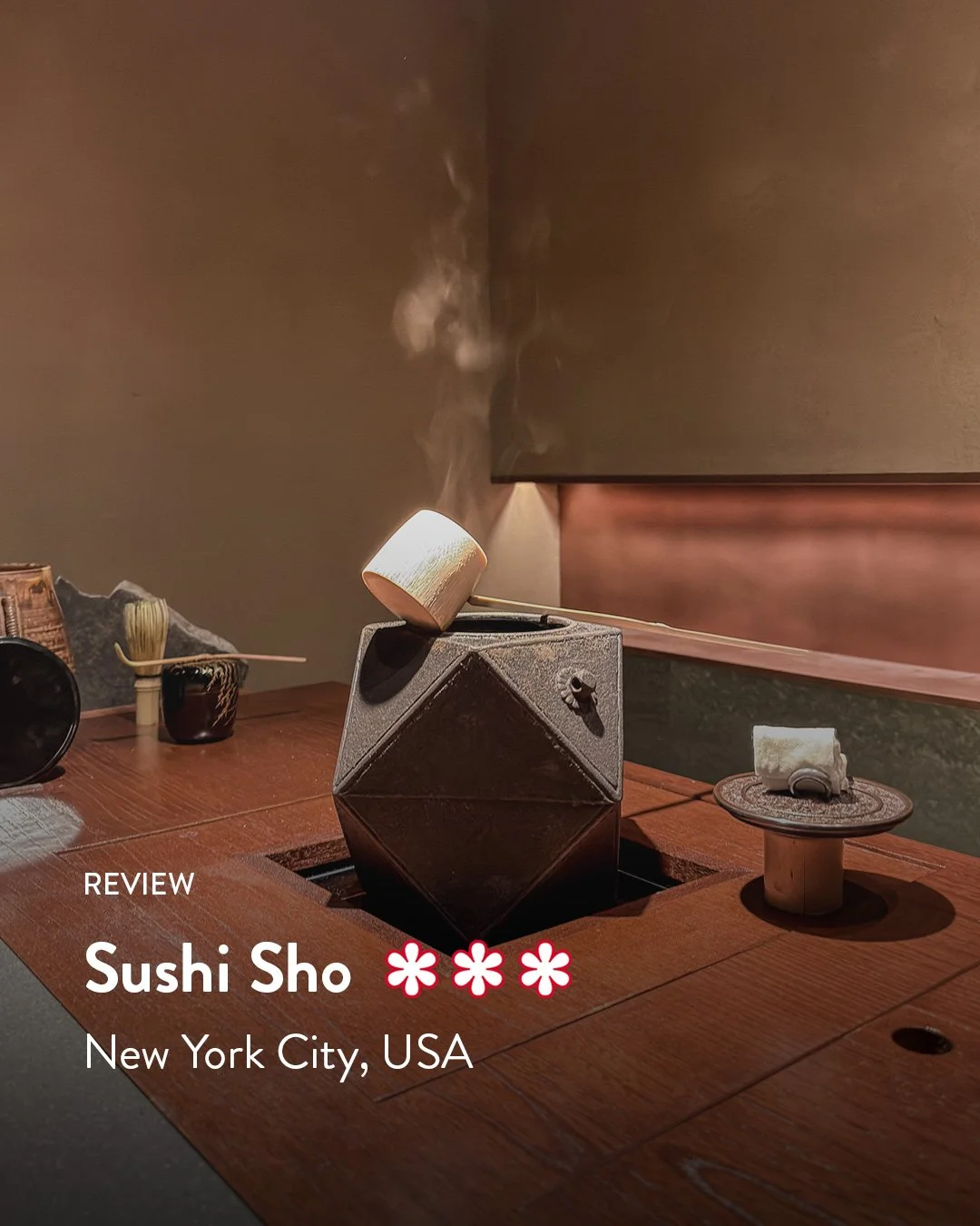 :

💥 New review on my blog:
🍽️ Sushi Sho ⭐⭐⭐
📍 New York City 🇺🇸
👆 Read the full review now &mdash; link in bio.

Nearly 2,000 words for a 30-course, $1,000+ menu &mdash; photos not allowed.

That&rsquo;s what it took to capture my experience at