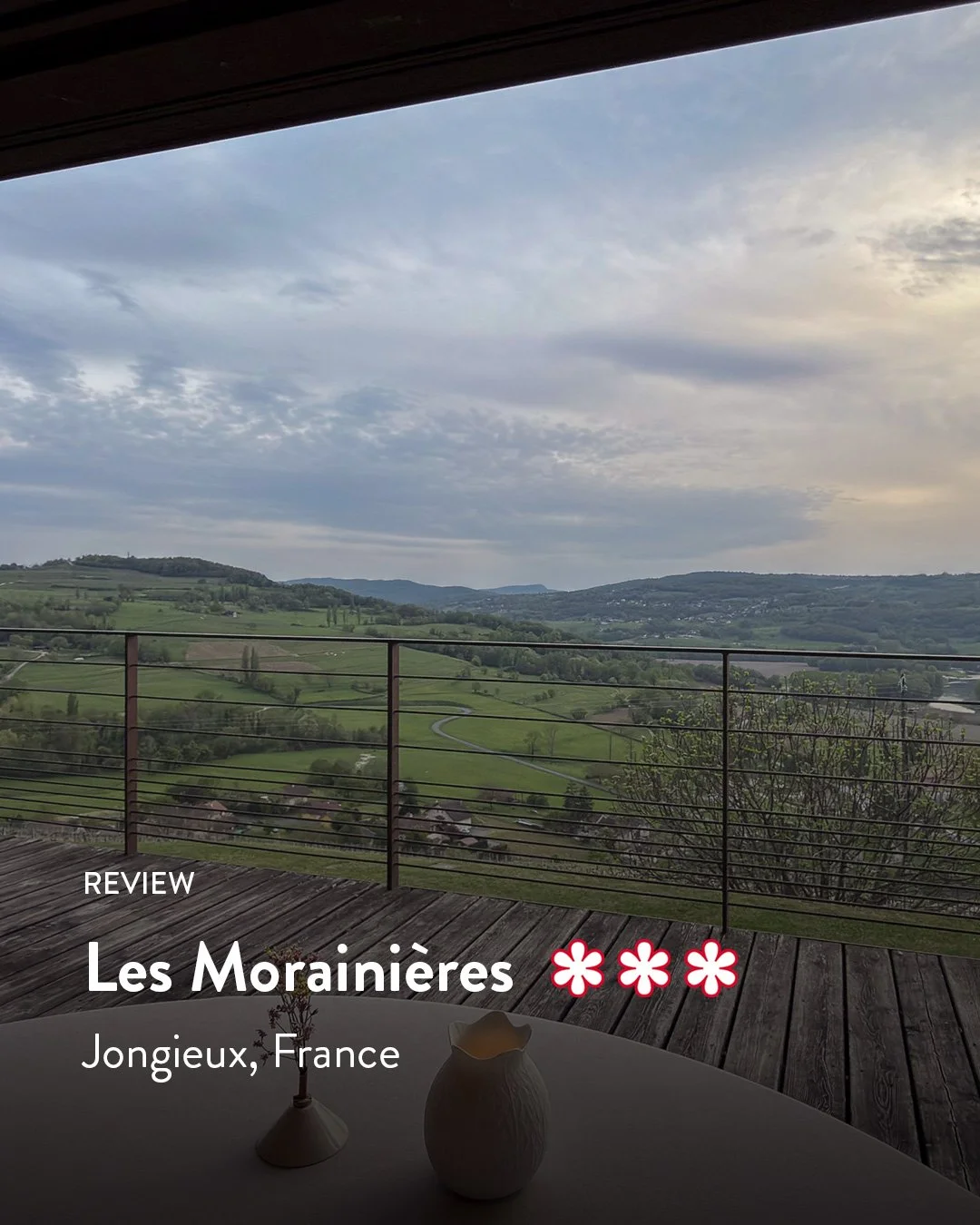 :

💥 New review on my blog:
🍽️ Les Moraini&egrave;res ⭐⭐⭐
📍 Jongieux 🇫🇷
👆 Read the full review now &mdash; link in bio.

A remote three-star restaurant in the French Savoie, hidden behind winding mountain roads, a tiny village with a parking-lo