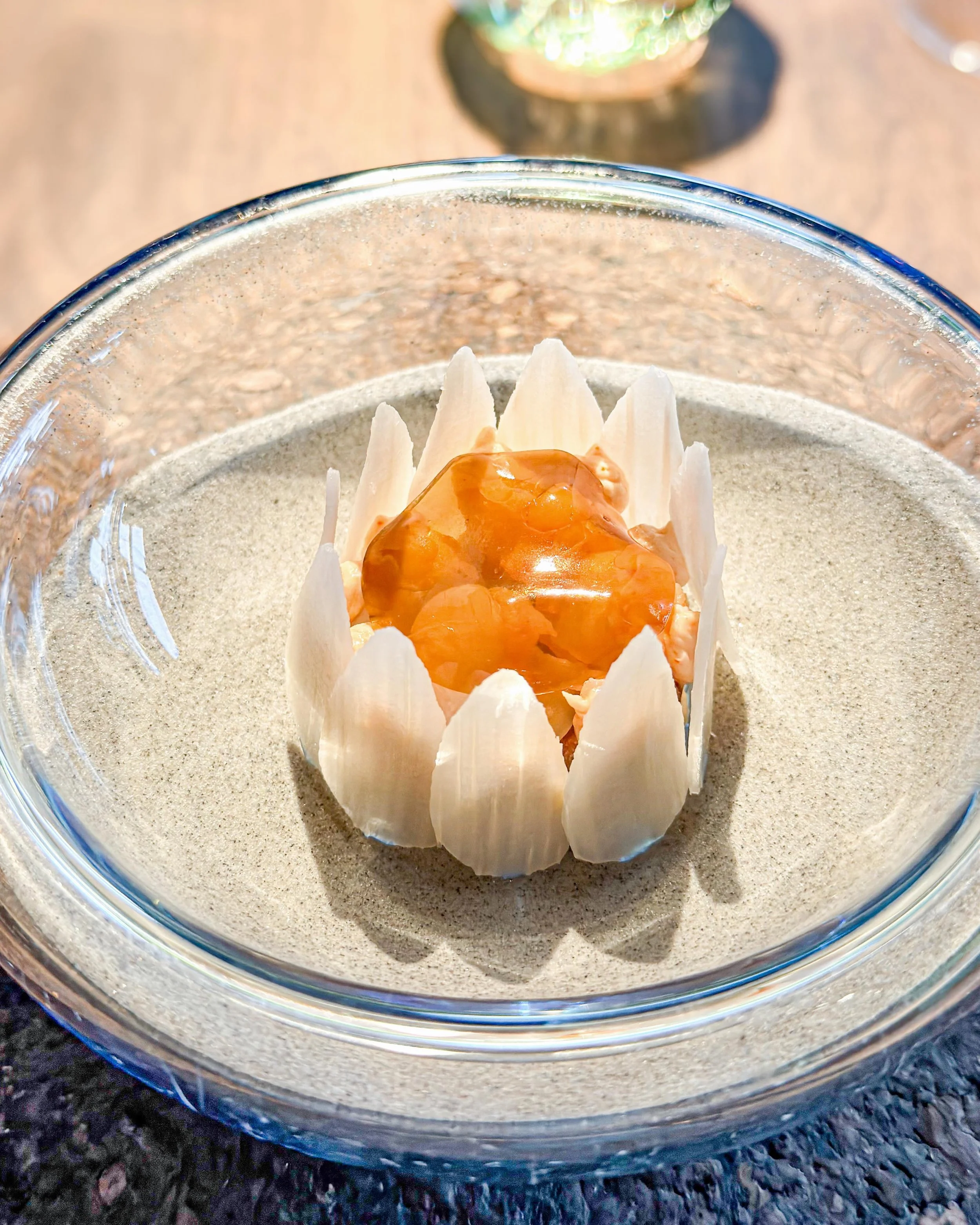 Danish lobster, white asparagus, crispy veal sweetbread. 

A delicious surf and surf. At two-Michelin-starred @frederikshoj in Aarhus, Denmark.
&mdash; 
#twomichelinstars #troisetoiles_dk