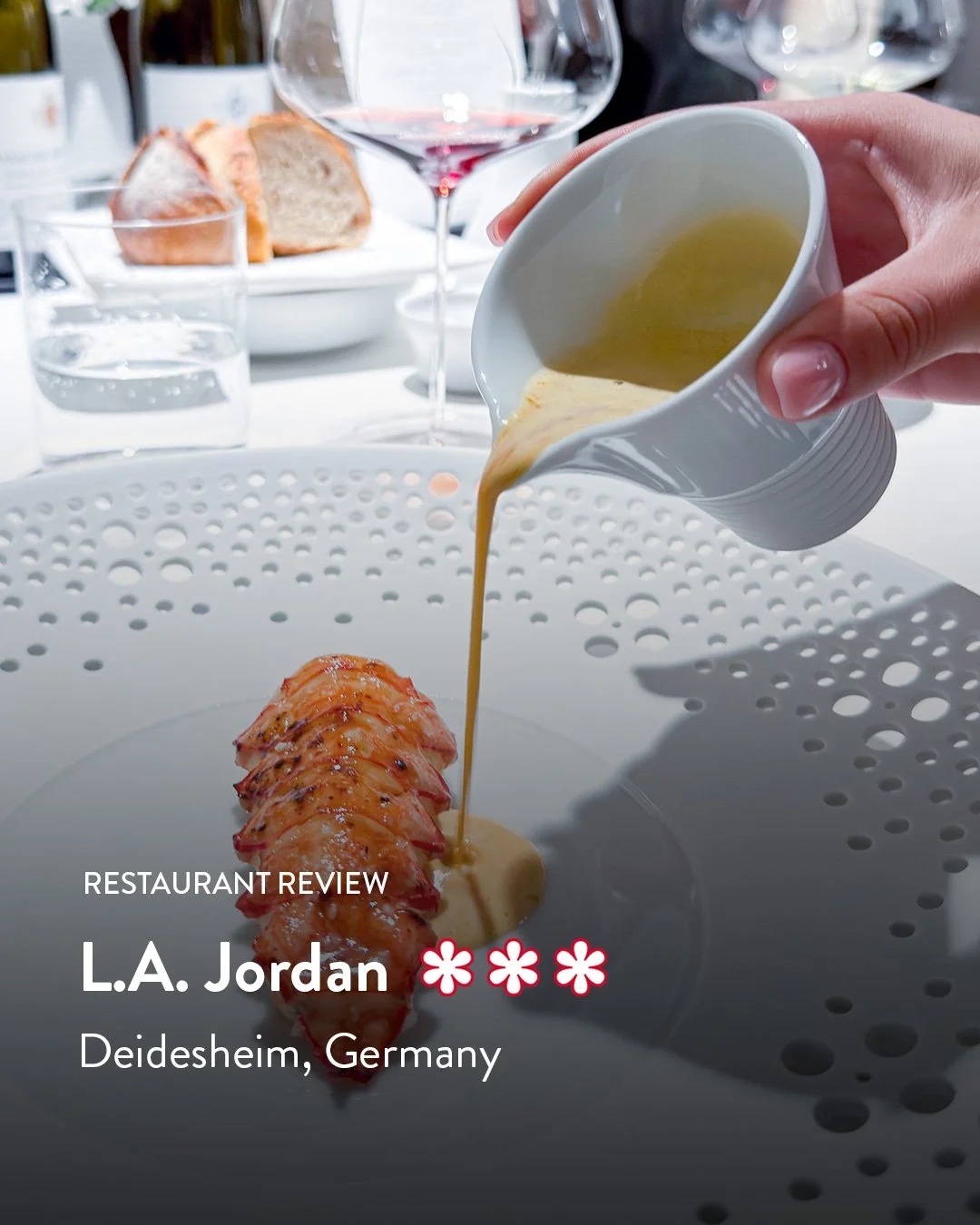 :

💥 New review on my blog:
🍽️ L.A. Jordan ⭐⭐⭐
📍 Deidesheim 🇩🇪
👆 Read the full review now &mdash; link in bio.

In picturesque Deidesheim, in the Pfalz wine region, L.A. Jordan at the Ketschauer Hof hotel is Germany&rsquo;s newest three-Micheli