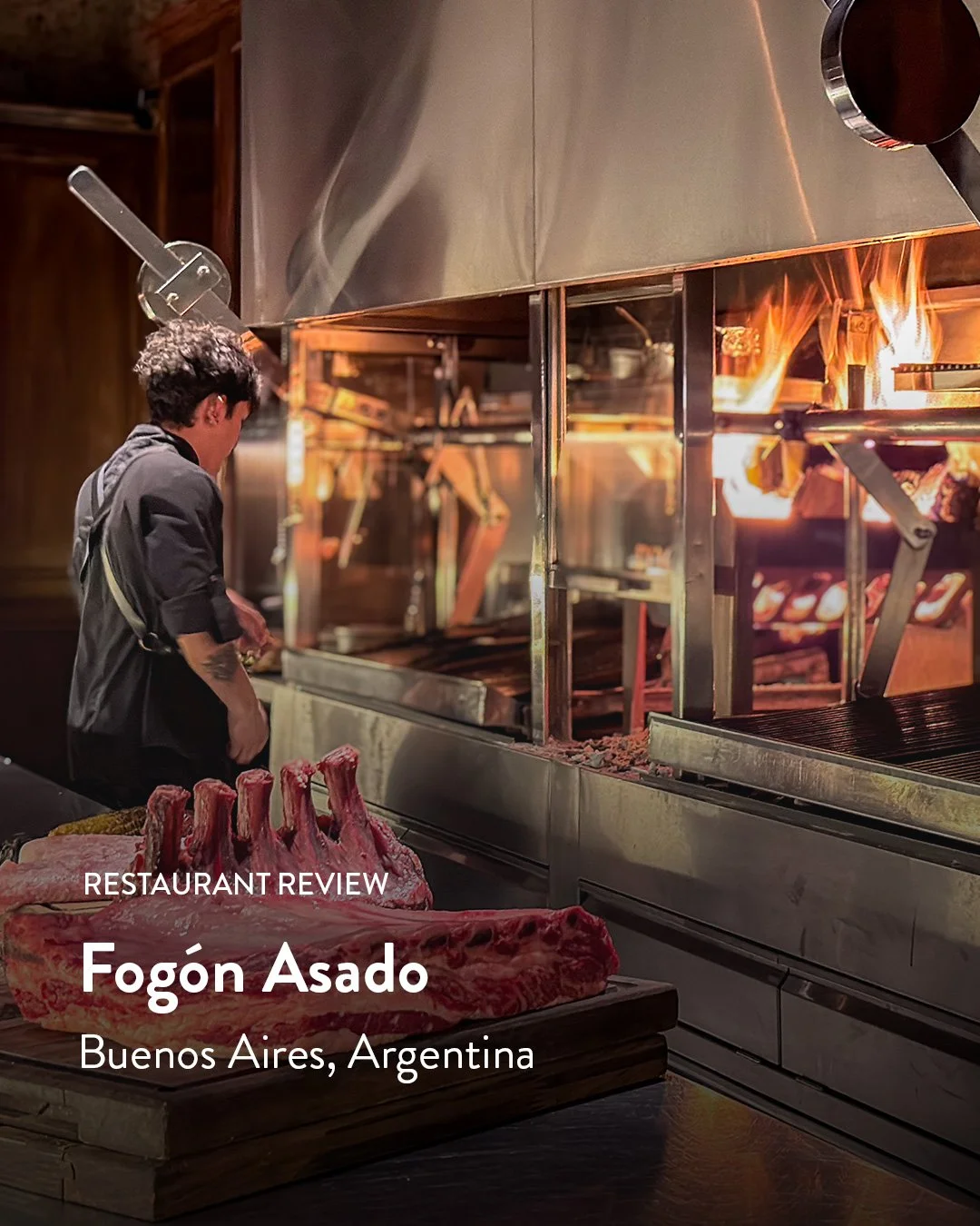 :

💥 New review on my blog:
🍽️ Fog&oacute;n Asado 
📍 Buenos Aires 🇦🇷
👆 Read the full review now &mdash; link in bio.

Twelve seats at the counter, open fire, and plenty of meat: on paper, Fog&oacute;n Asado in Buenos Aires sounds like a concept