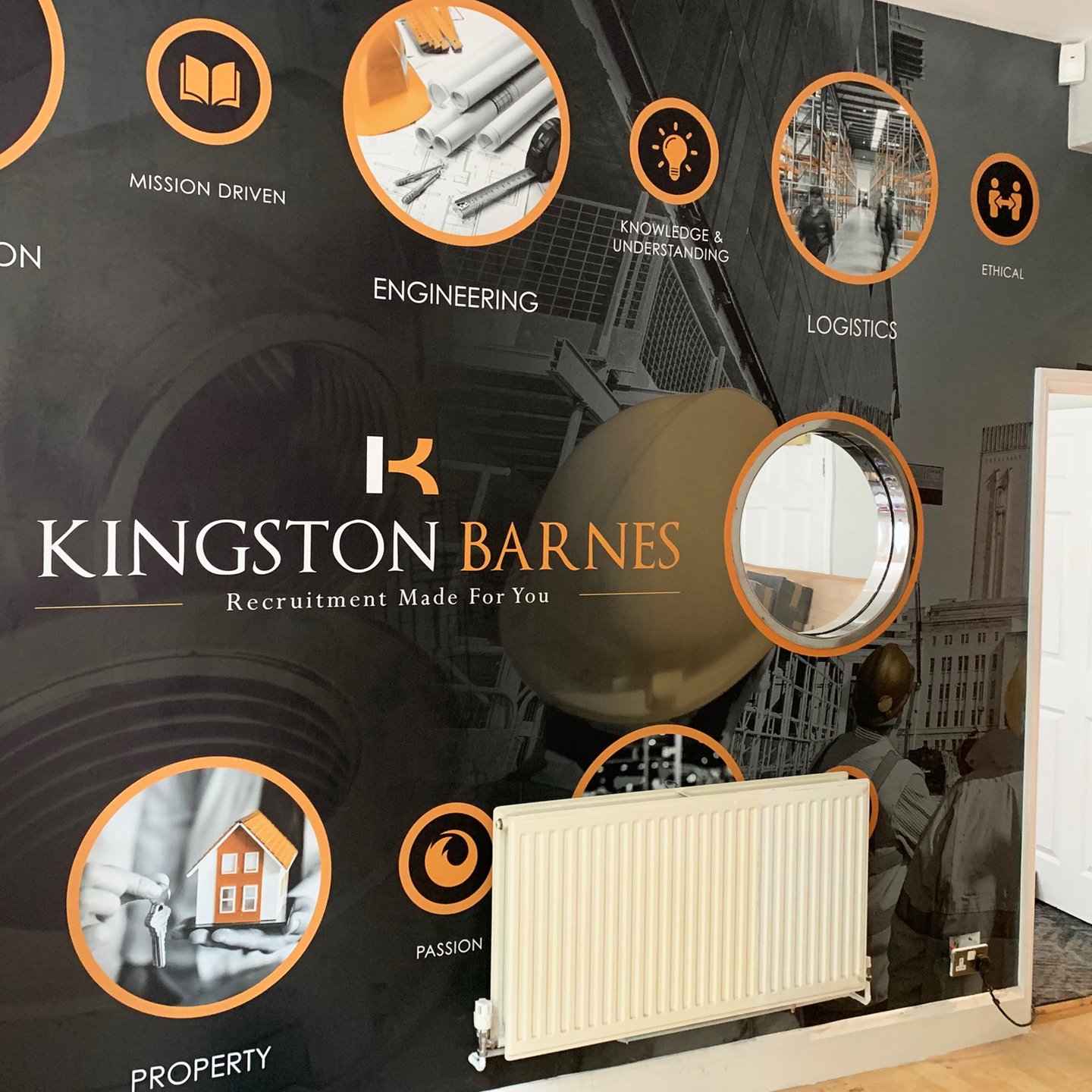 Digitally printed wall wrap installation