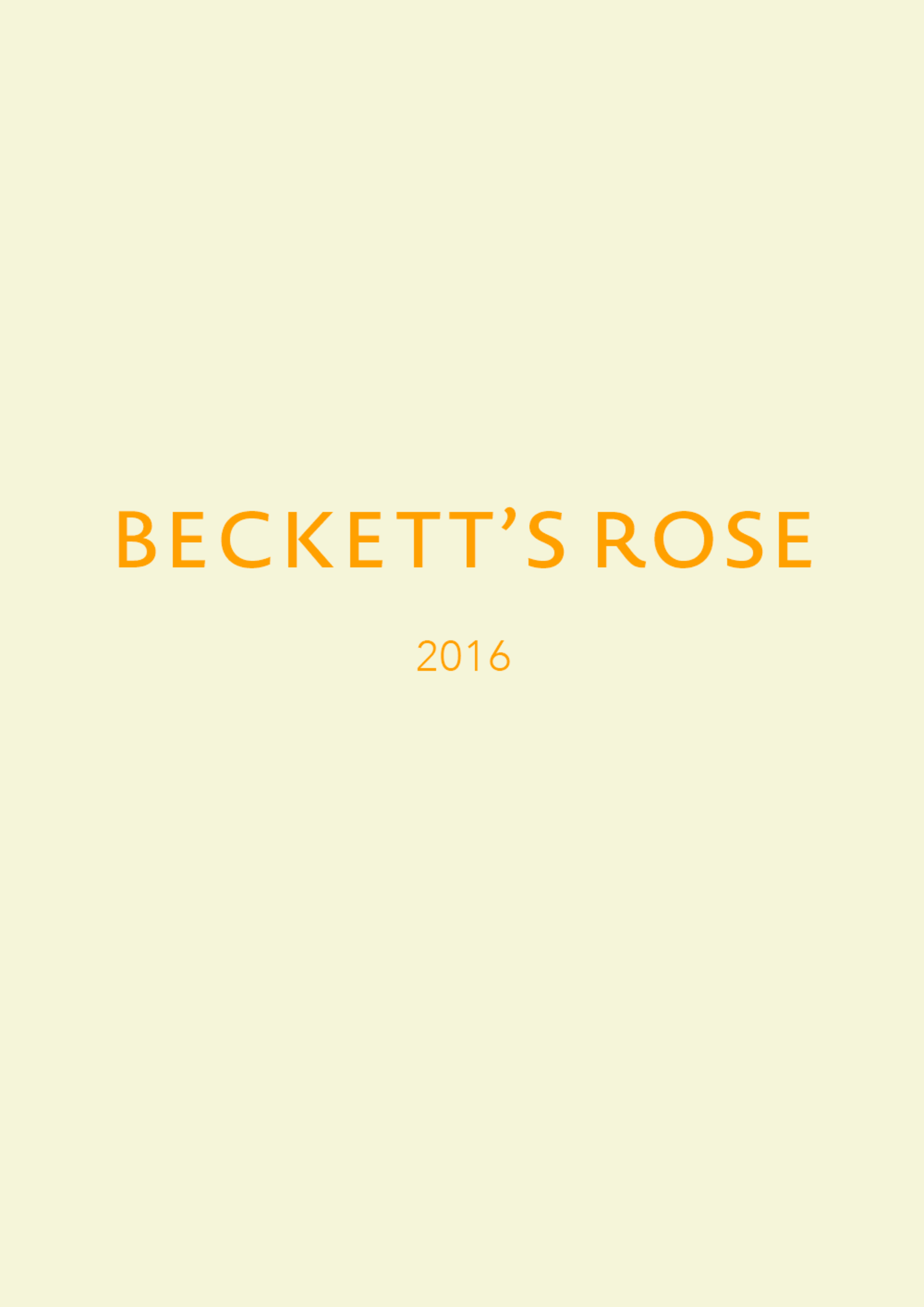 Beckett's Rose 2016