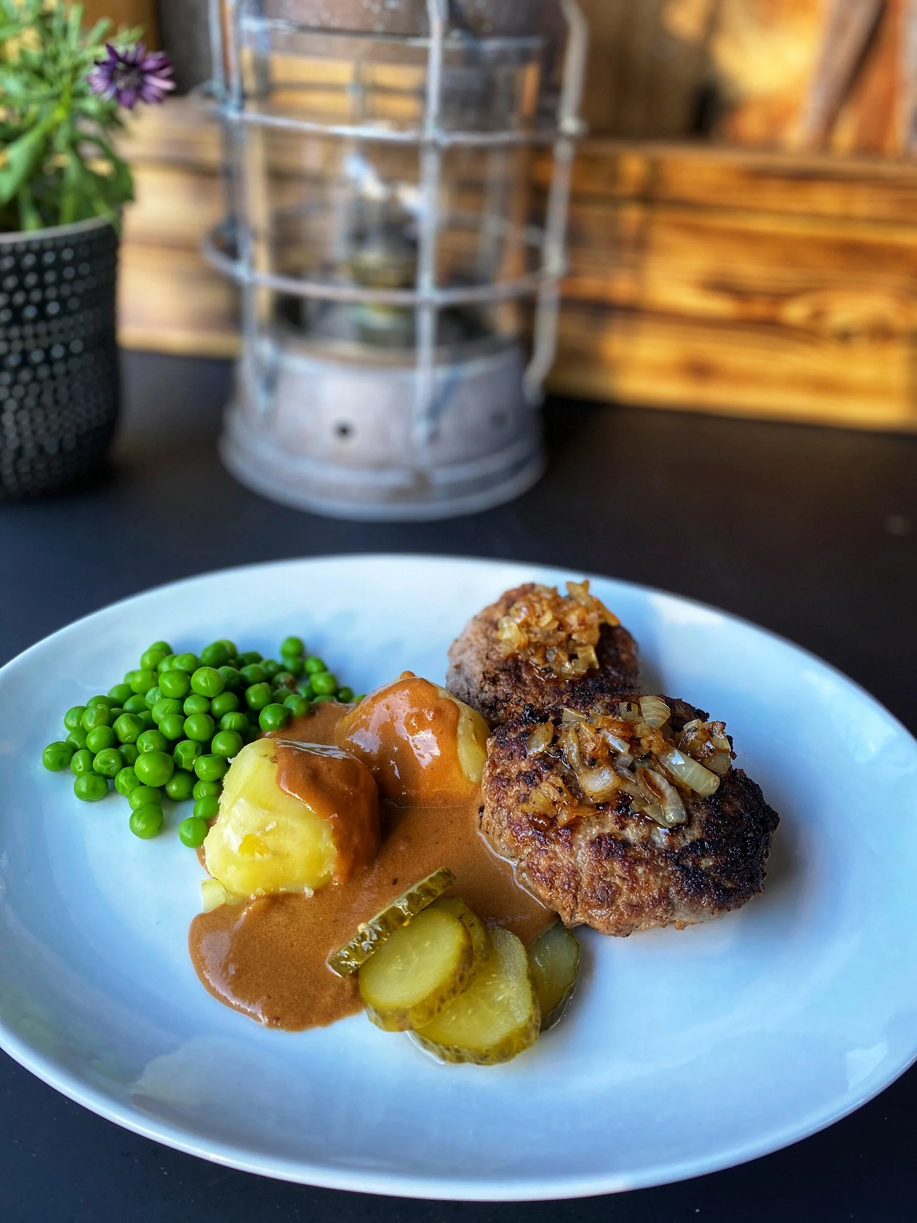 Pannbiff med gräddsås 