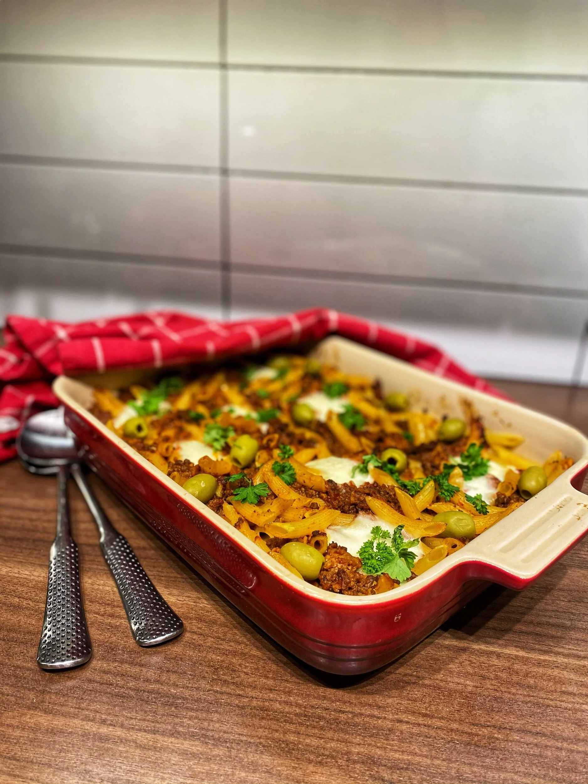 Pastagratäng med mozzarella 