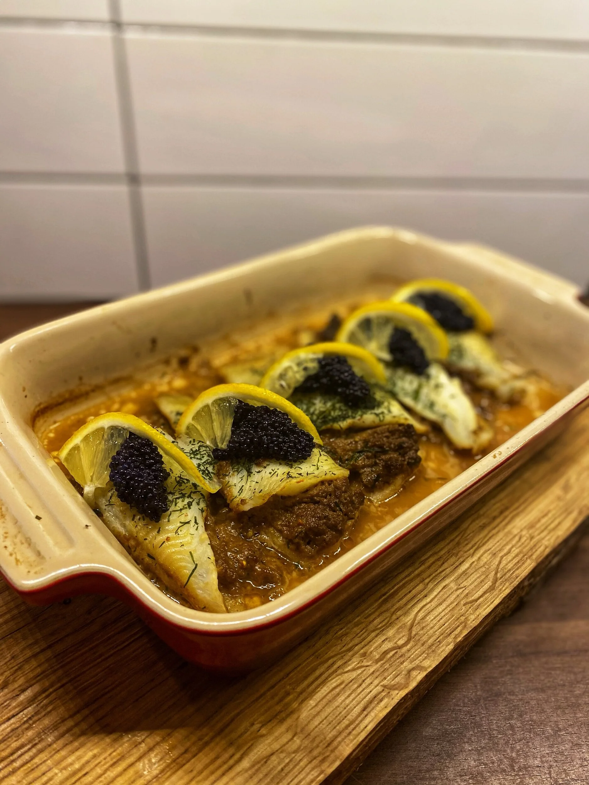 Fylld rödspätta med champinjoncrème 