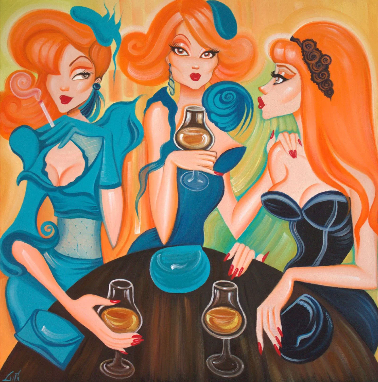 Late night confession 70x70cm