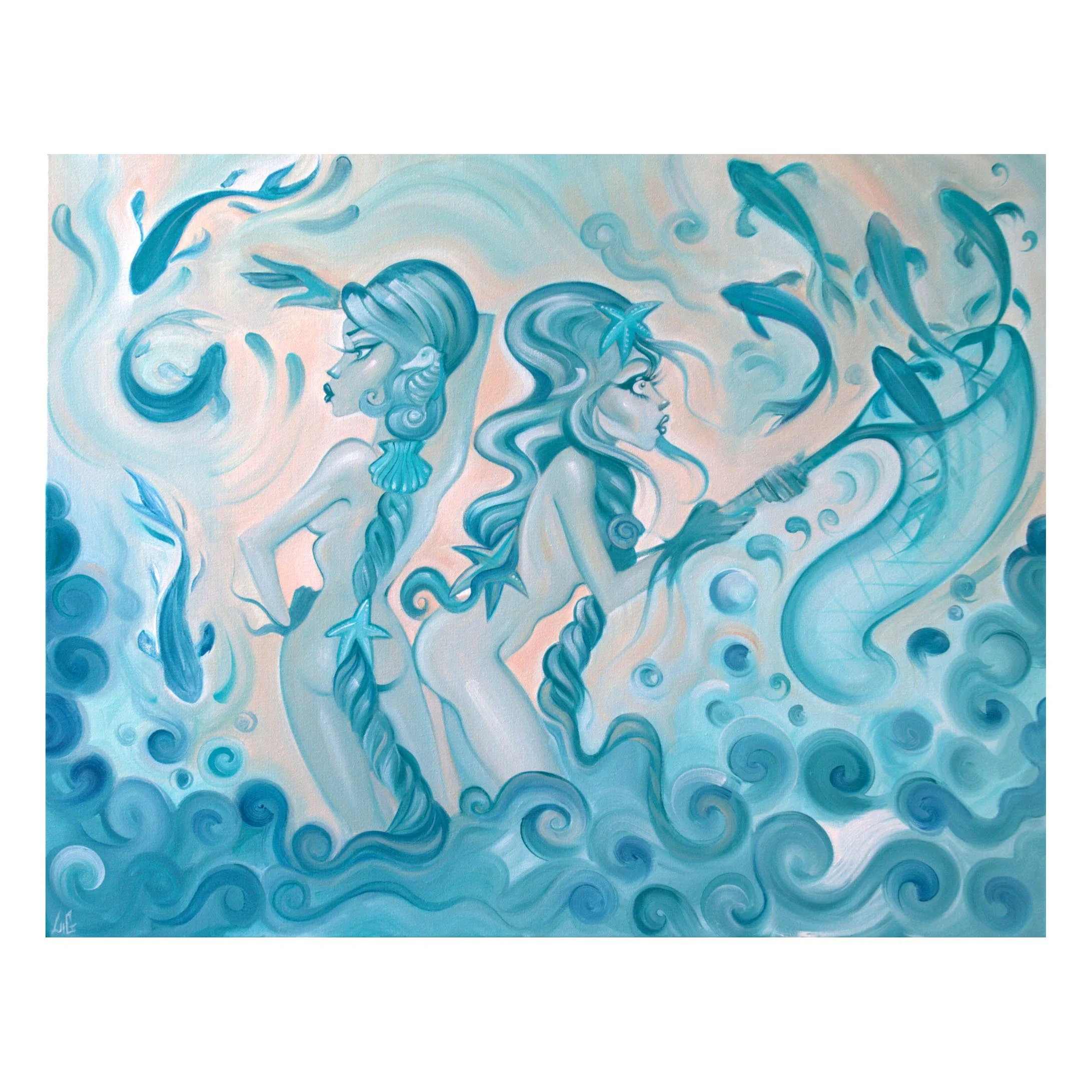 Fish and chicks 120x80cm