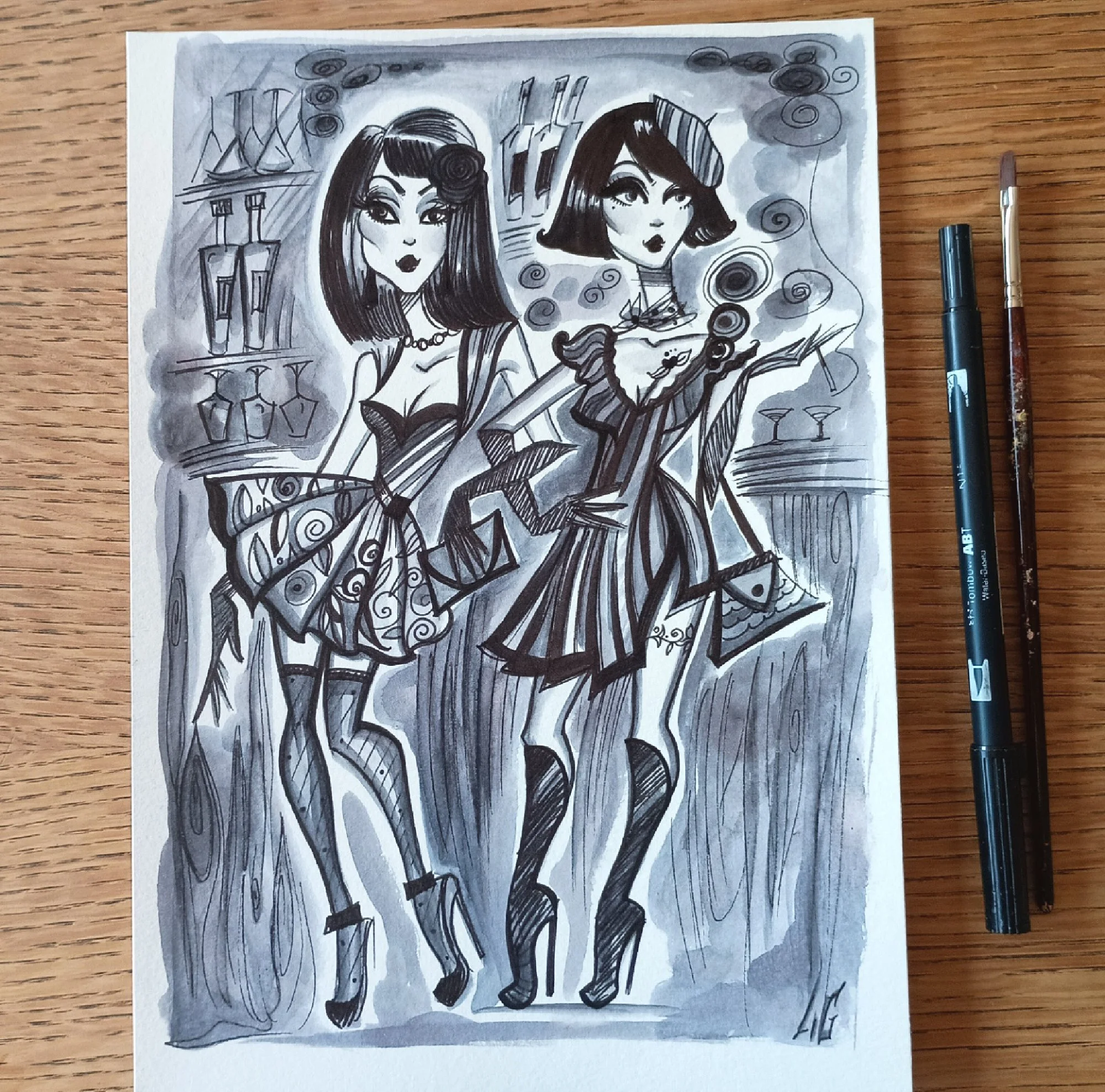 "Brand new night" 21x28cm (8'x11') AVAILABLE (Disponible)