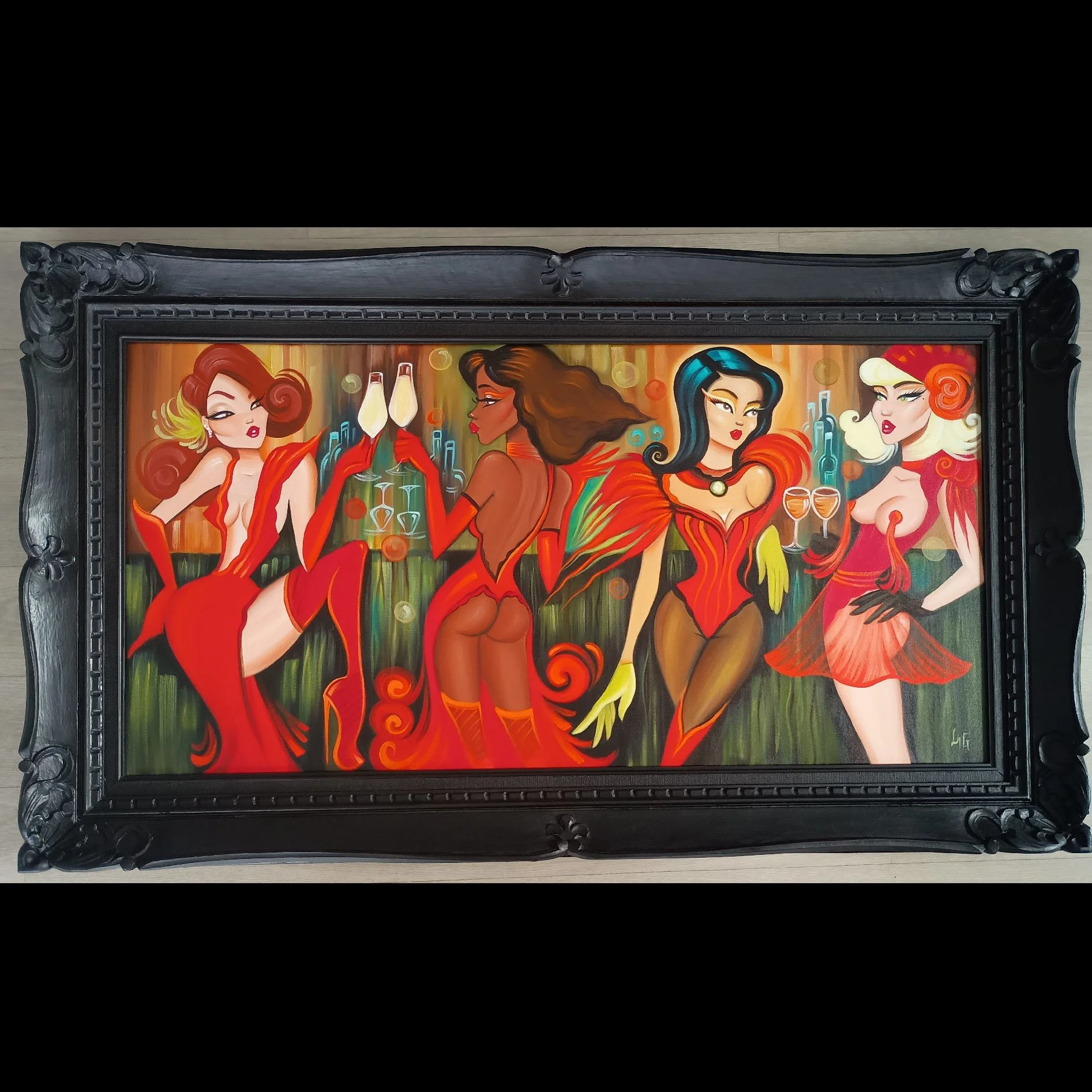 Red incantations 100x50cm