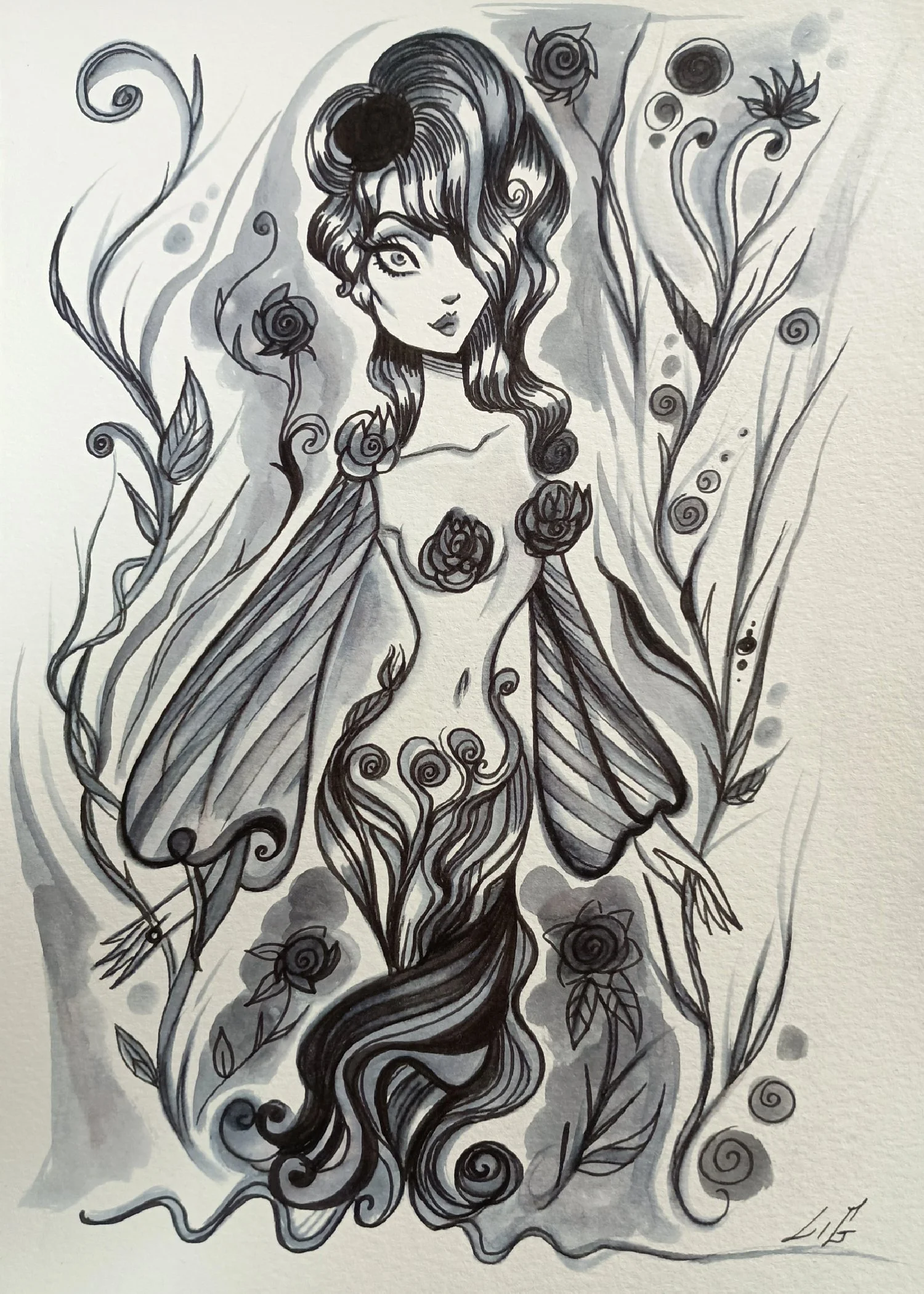 "Flower in bloom" 21x28cm -SOLD-