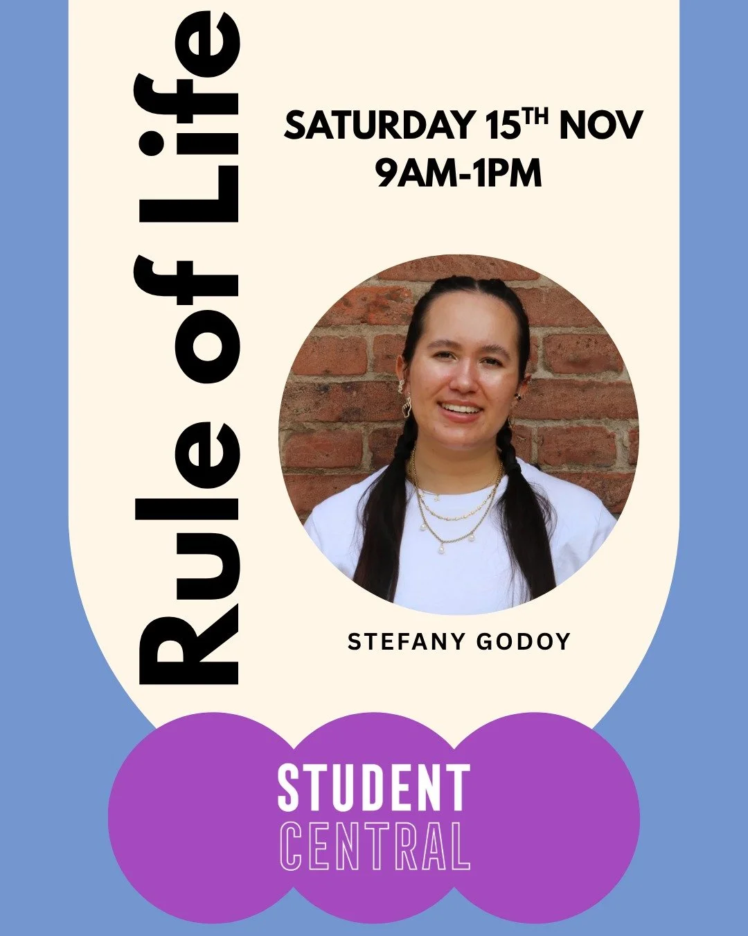 This Saturday we have Student Central! We will learn about Rule of Life. Come and join us for a morning of Worship, prayer, and eating together!