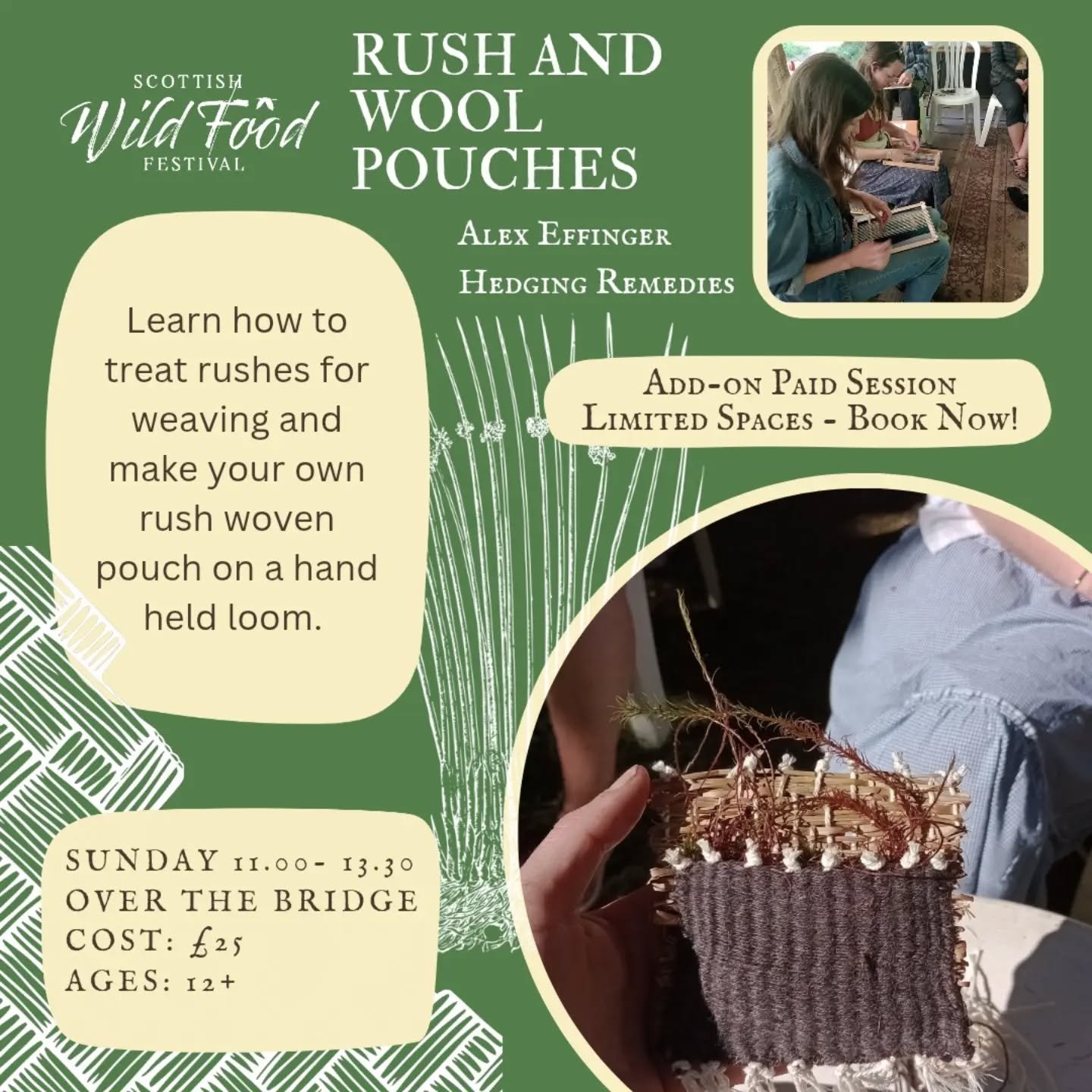 Sundays are for gentle creativity and the Sunday of this year's festival features plenty of interesting and useful sessions on crafts using natural materials and traditional techniques.
Alex of @hedgingremedies will be sharing an in-depth session on 