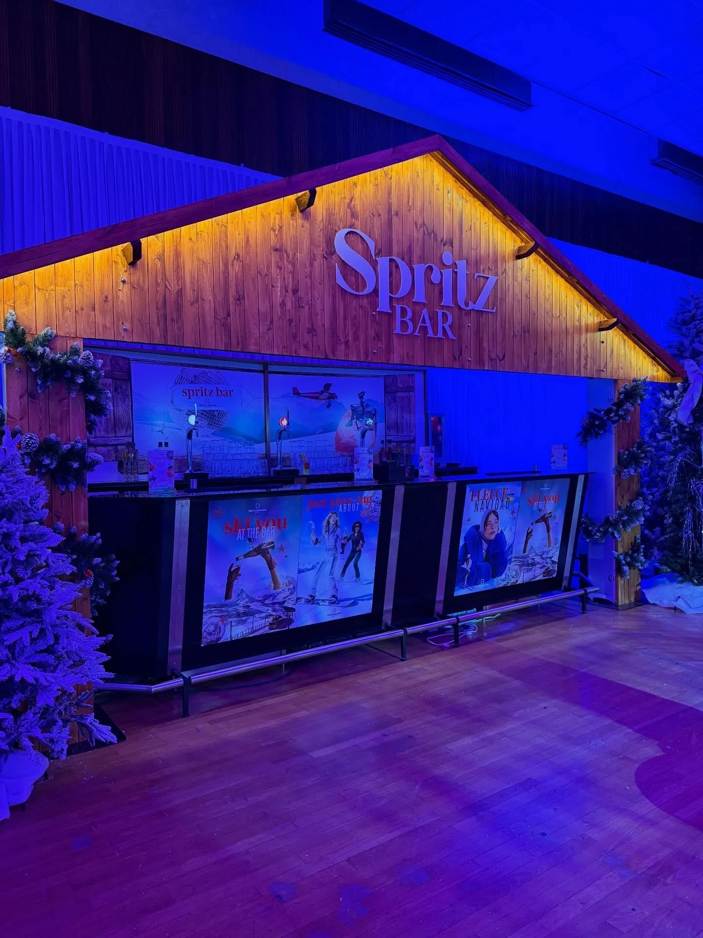 Another fabulous event produced by the wonderful team @squarefishevents we had the great pleasure of being part of this event. Providing bespoke built and branded  Apres Ski bar fronts, all our remaining Xmas trees, disco balls and draping the room f