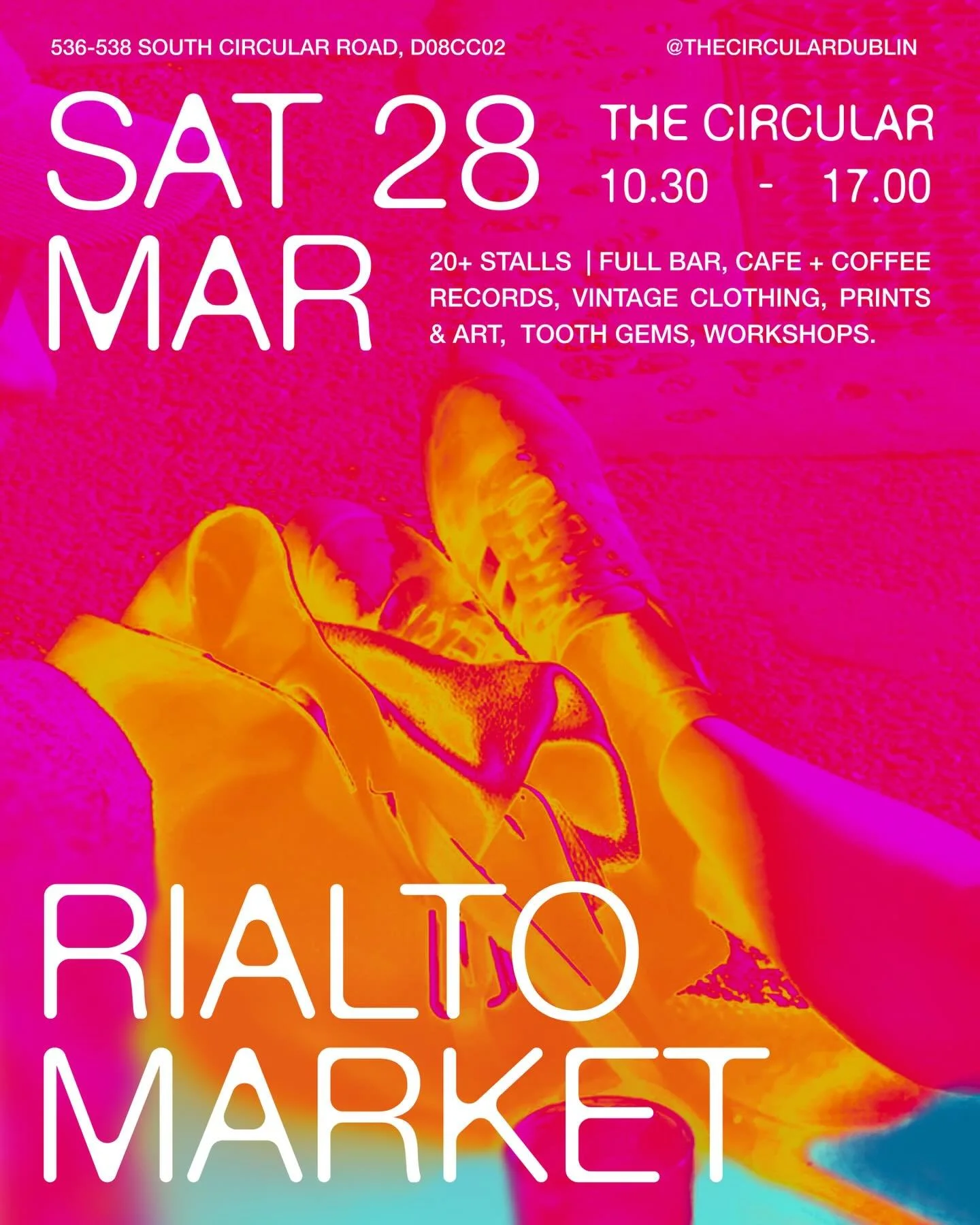 The Rialto Market 
Saturday March 28th 10:30-17:00
📍The Circular, Rialto 
Vintage clothing, art &amp; prints, pints and bit of craic 

#dublinmarket #marketsdublin #eventsdublin #barsdublin #pintsdublin