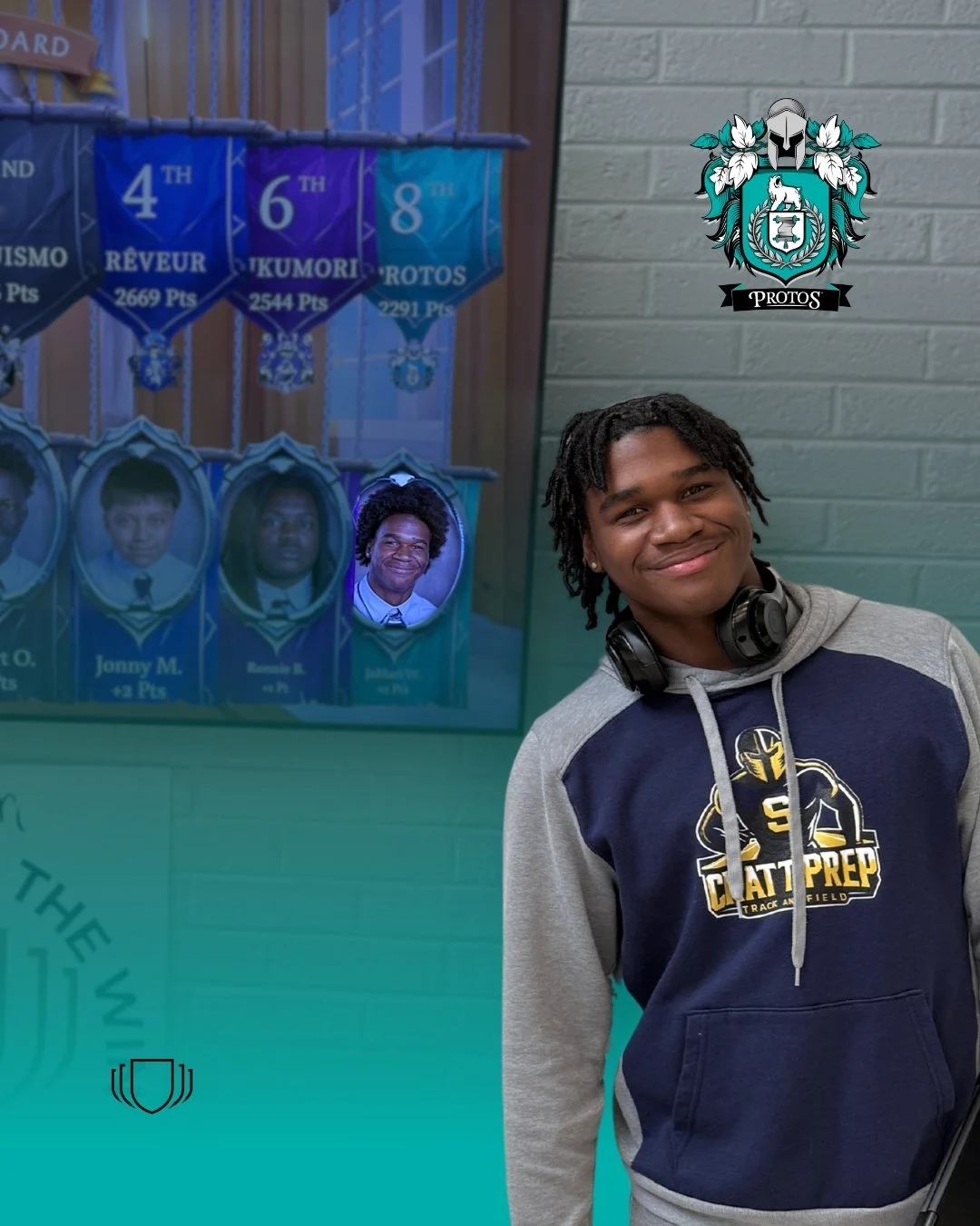 Do you know how many House points your son has today?
Or better yet, is he on the School Leaderboard right now?
Pictured: JaMari, House of Success &mdash; Protos.
At Chatt Prep, we believe boys need a crew and a cause &mdash; which is why we use a Ho