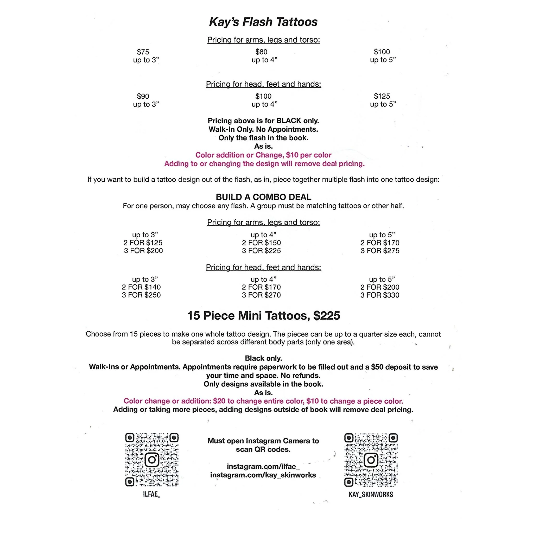 These are my current flash tattoo deals and don&rsquo;t forget my 15 piece customizable mini tattoos! I have over 100 flash tattoos available and it&rsquo;s gets updated monthly. 

#apprentice#apprenticetattoo#apprenticeship#bodypi
ercer#dallaspierce