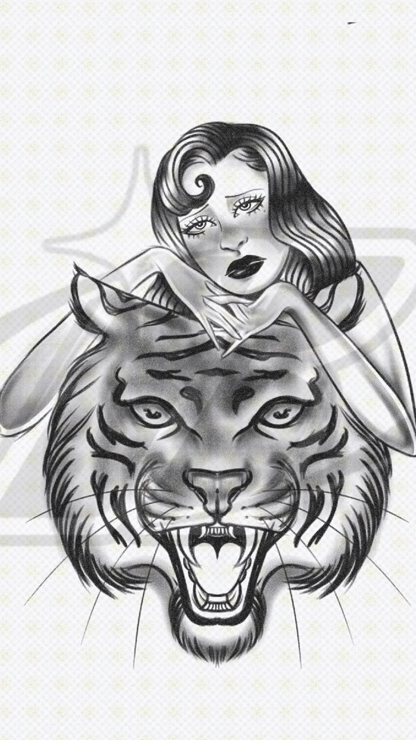 Traditional Sad Girl & Her Lion