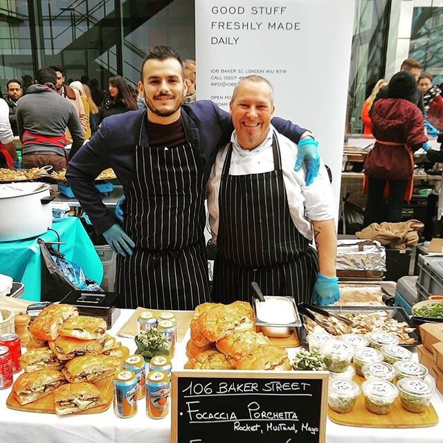 #Throwback to our lovely team representing 106 at the
Baker Street food market 🥪
.
Here's looking forward to the next one @bakrstreetquarter 🤲