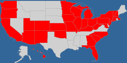 Daniel Pollack has been retained in 32 different states — nearly 65% of the country.