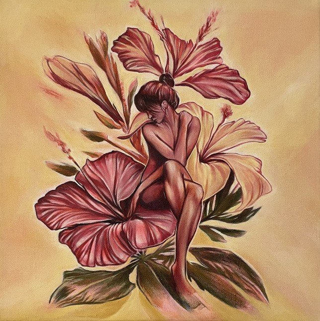 LADY IKEBANA 12 X 12.jpg