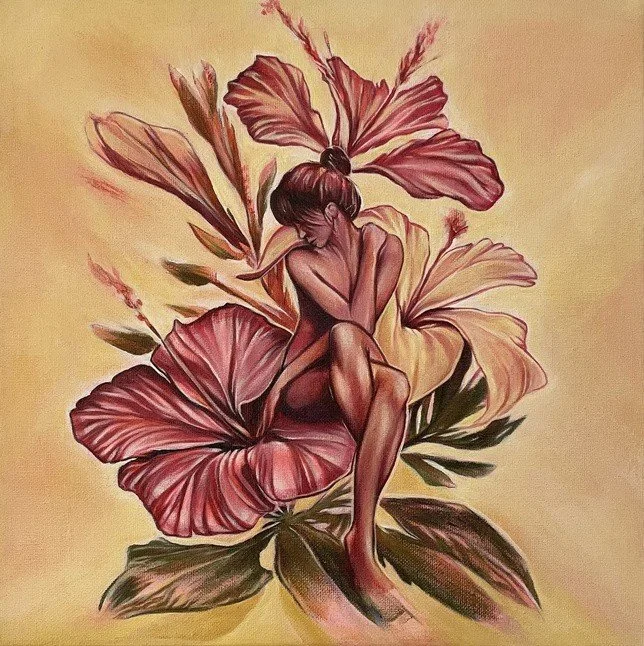 LADY IKEBANA 12 X 12.jpg