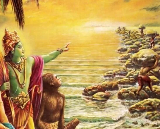 Lord-Rama-Watches-the-monkeys-build-a-bridge-to-Lanka-e1491677889468.jpg