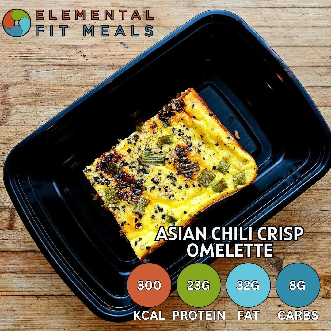 #NEW NEW NEW! Start your day off crushing your #PROTEIN GOALS with our Asian Chili Crisp Omelette. Crispy Rice, House Scrambled Egg Mix, Chili Crisp, Furikake, Scallions.

#Healthyeating doesn't have to be boring...
www.elementalfitmeals.com

#mealpr