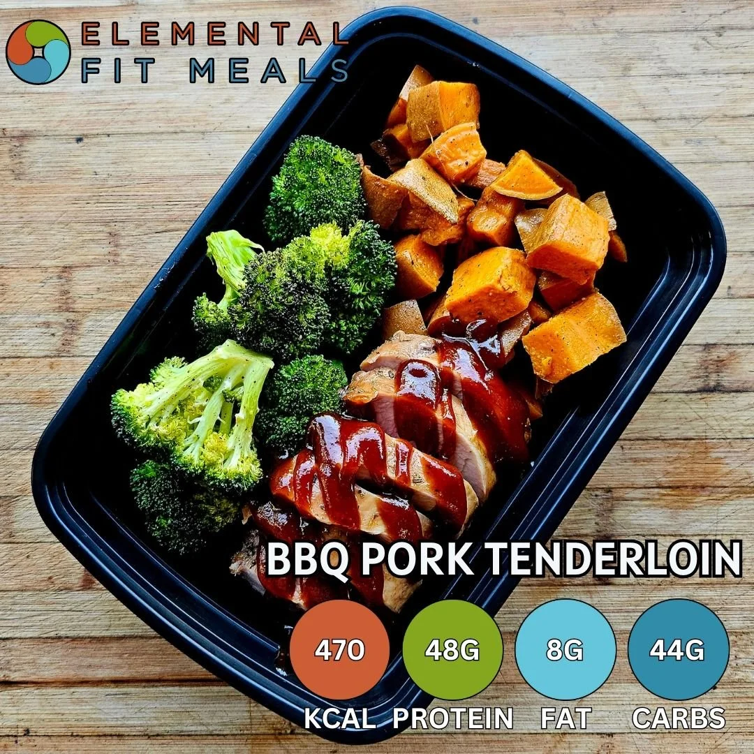 #NEW NEW NEW! Nothing says Summer like BBQ! Try our BBQ Pork Tenderloin, Roasted Vegetables, and Roasted Sweet Potatoes.

#Healthyeating doesn't have to be boring...
www.elementalfitmeals.com

#mealprep #breakfastofchampions #eattherainbow #highprote