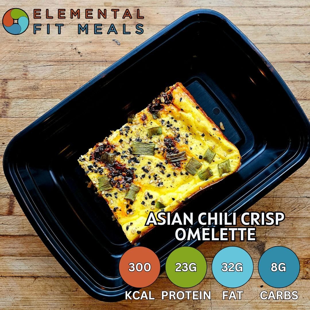 #NEW NEW NEW! Start your day off crushing your #PROTEIN GOALS with our Asian Chili Crisp Omelette. Crispy Rice, House Scrambled Egg Mix, Chili Crisp, Furikake, Scallions.

#Healthyeating doesn't have to be boring...
www.elementalfitmeals.com

#mealpr