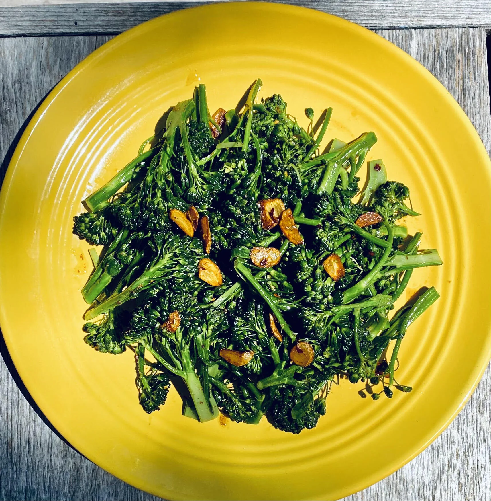 Raw Broccoli Salad with Cumin and Garlic Dressing