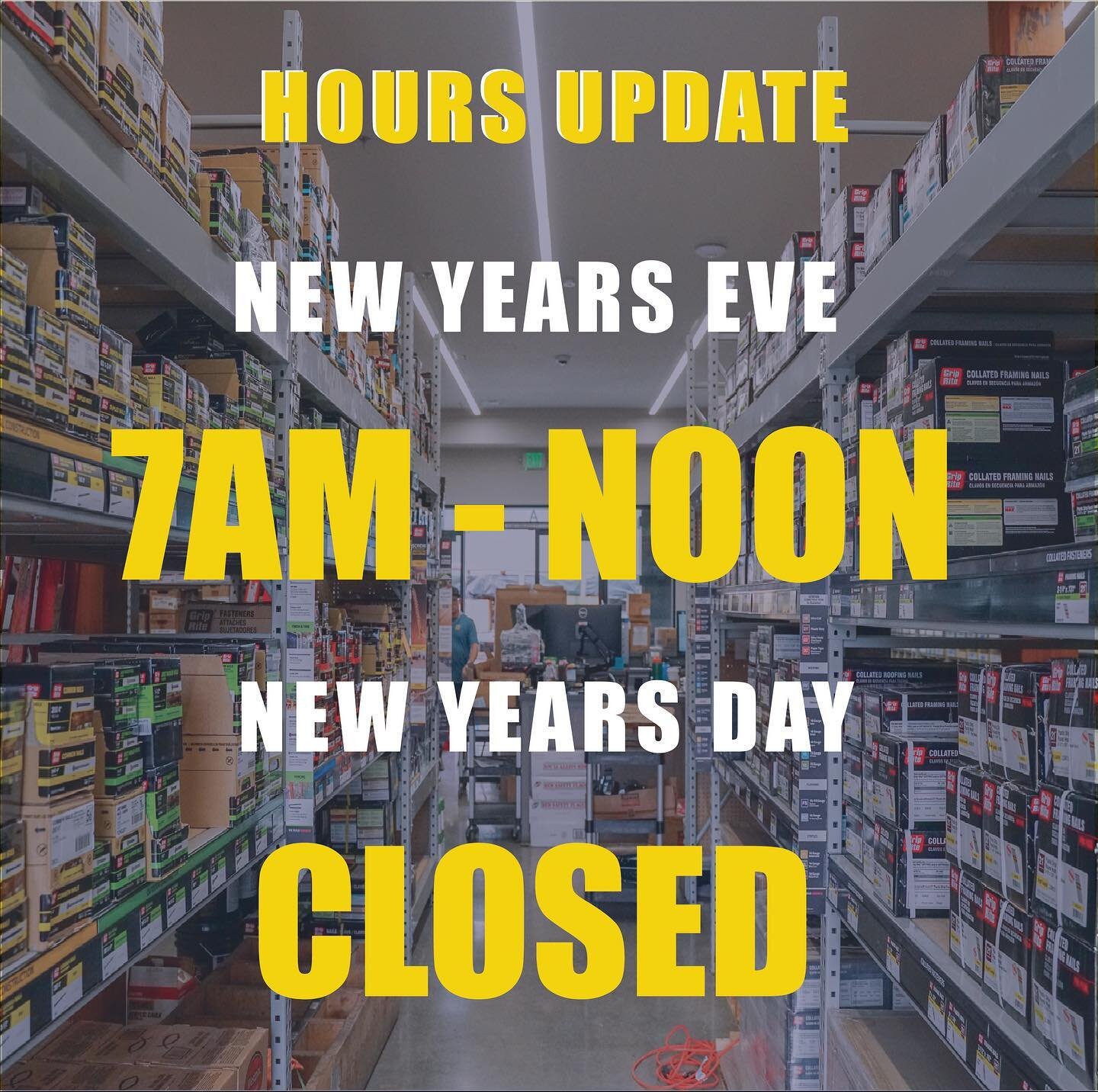 Hours Update! Hope everyone has a happy + safe holiday and can&rsquo;t wait to see you all in 2021!