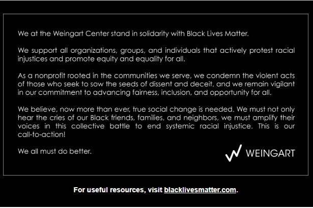 Weingart Center Speaks Out (Copy)