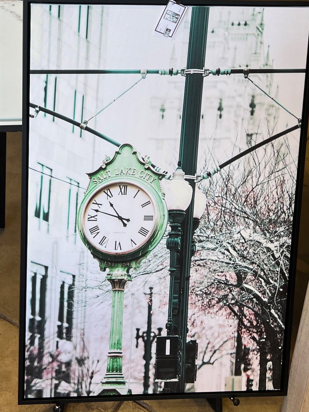 24x36 SLC green CLOCK framed