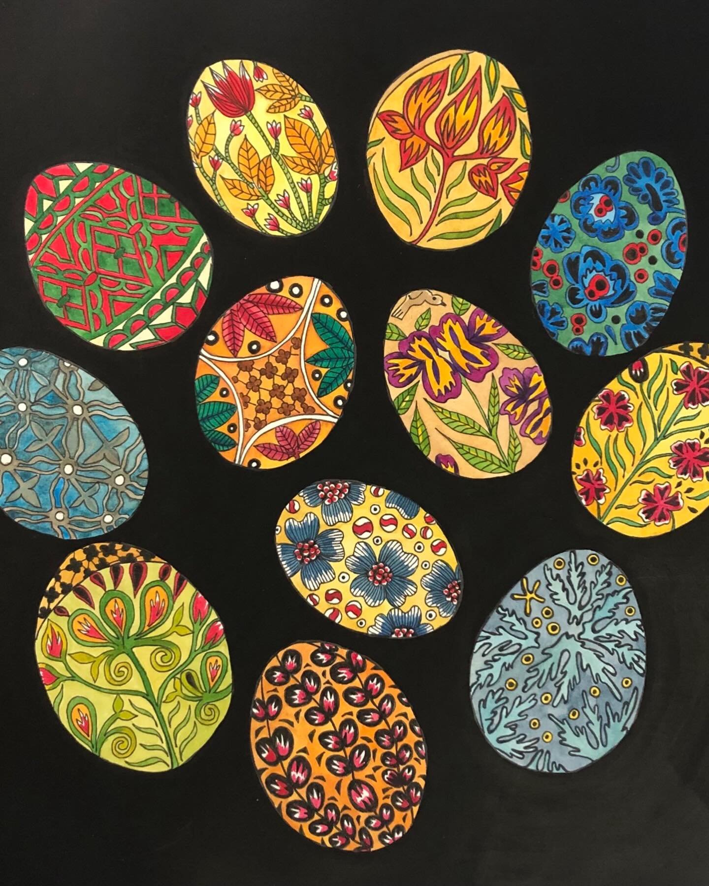 Happy Easter, here&rsquo;s some eggs 🪺 🐥 #eastereggs #watercolourpaintings #swainfo #drawingsocietyuk