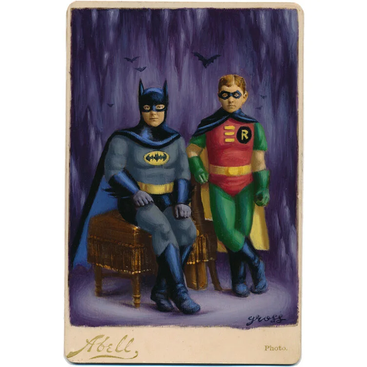 Batcave Original Cabinet Card Painting