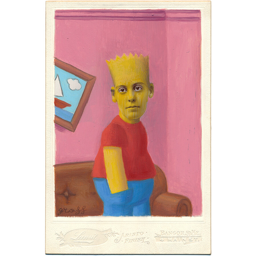 Bart Original Cabinet Card Painting