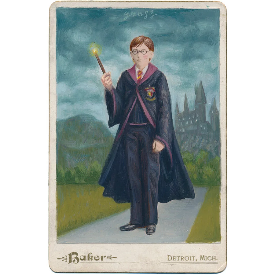 Harry Potter Original Cabinet Card Painting