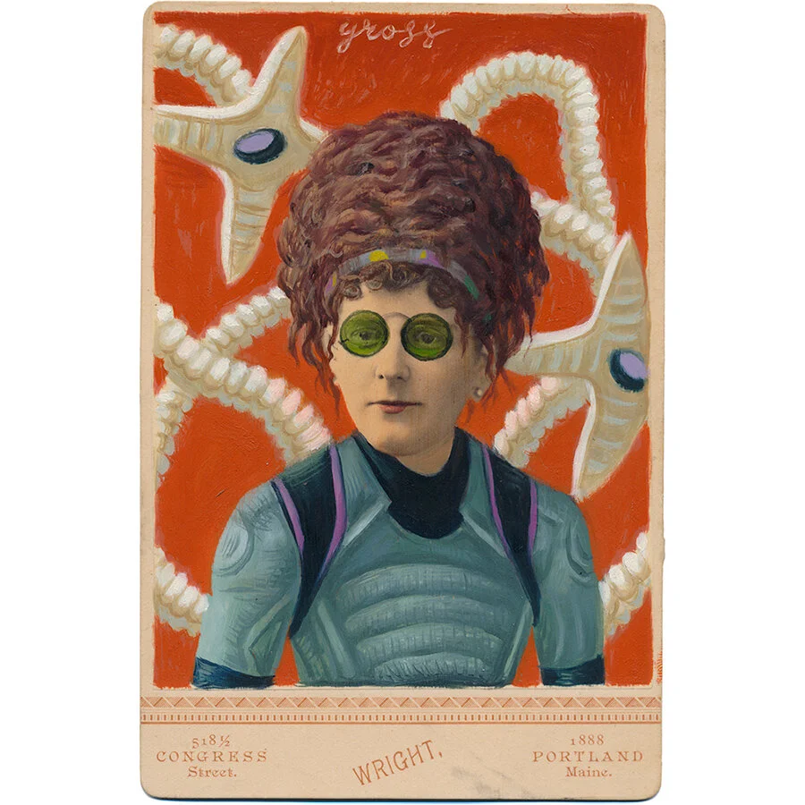 Olivia Octavius Original Cabinet Card Painting