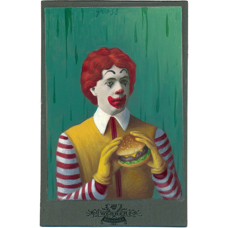 Ronald McDonald Original Cabinet Card Painting