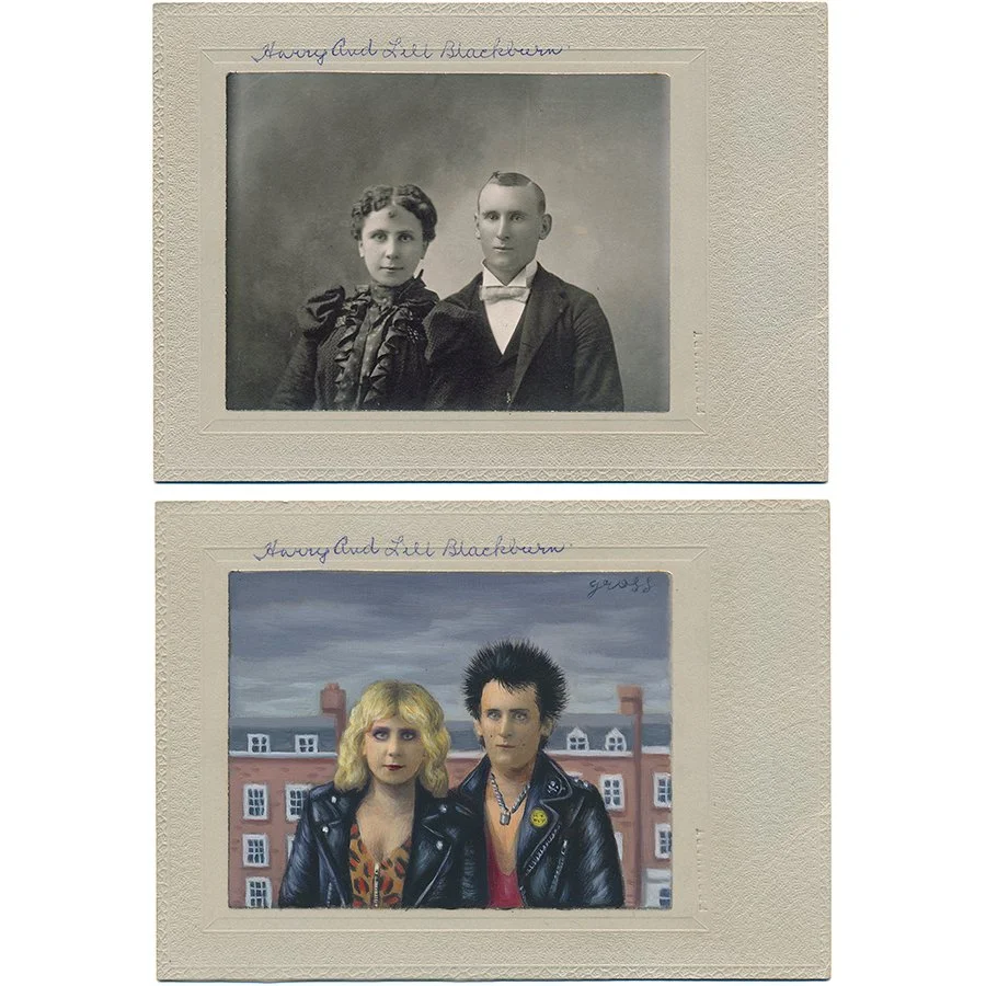 Sid and Nancy Original Cabinet Card Painting