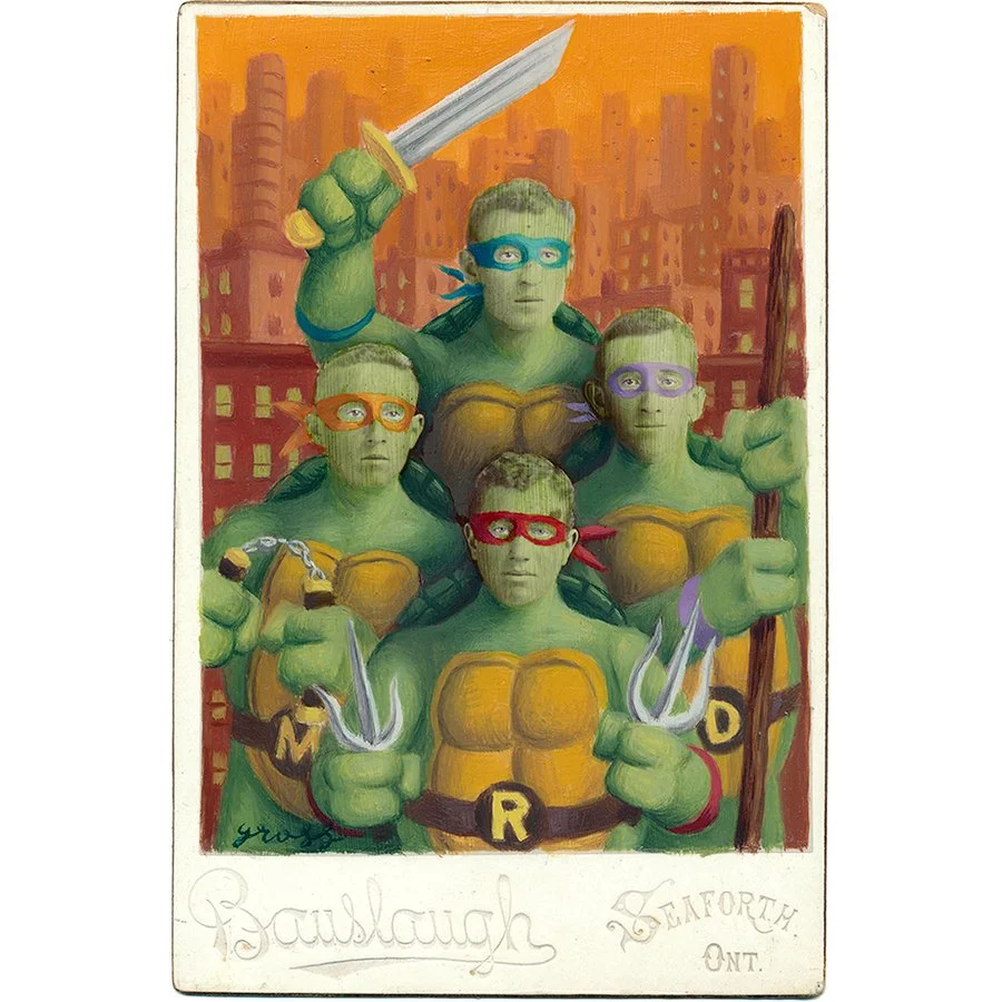 Teenage Mutant Ninja Turtles Original Cabinet Card Painting
