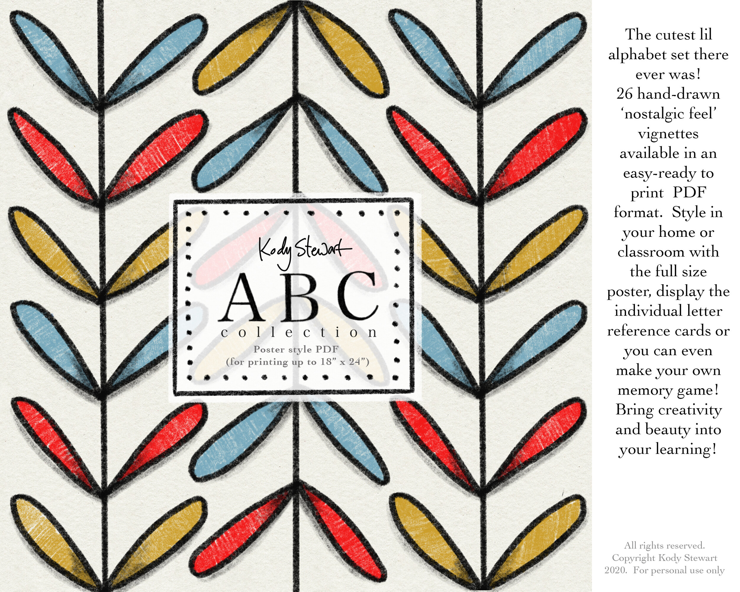 ABC Poster Printable (PDF zip file)