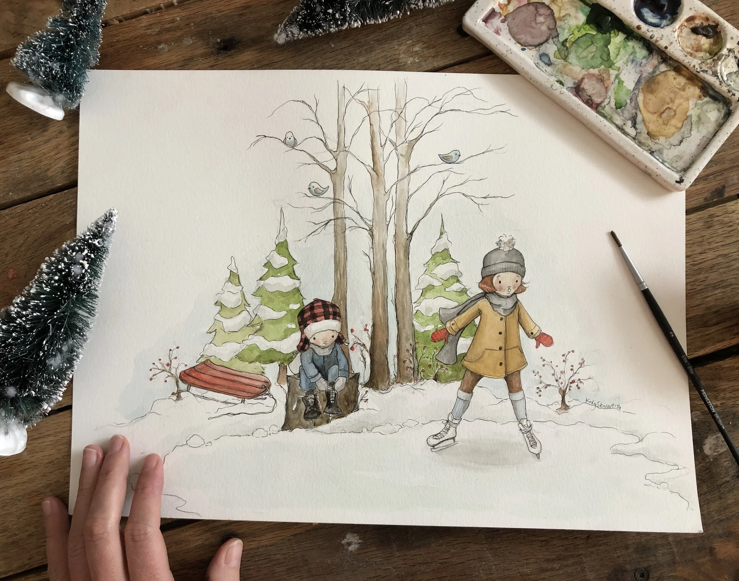 'Winter Skate' (11x14")