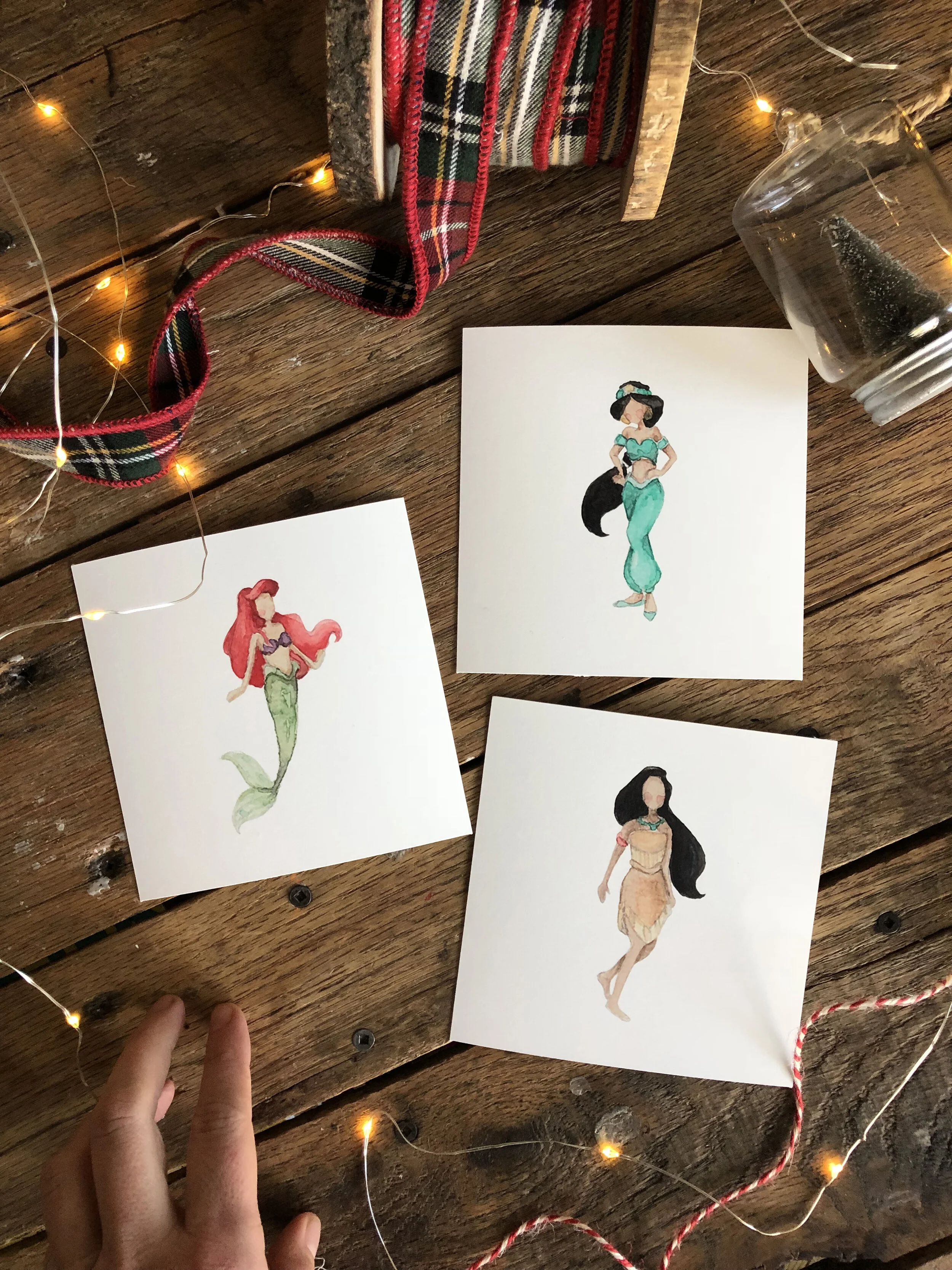 3 (5x5") Mini Prints- Individual Tiny Character