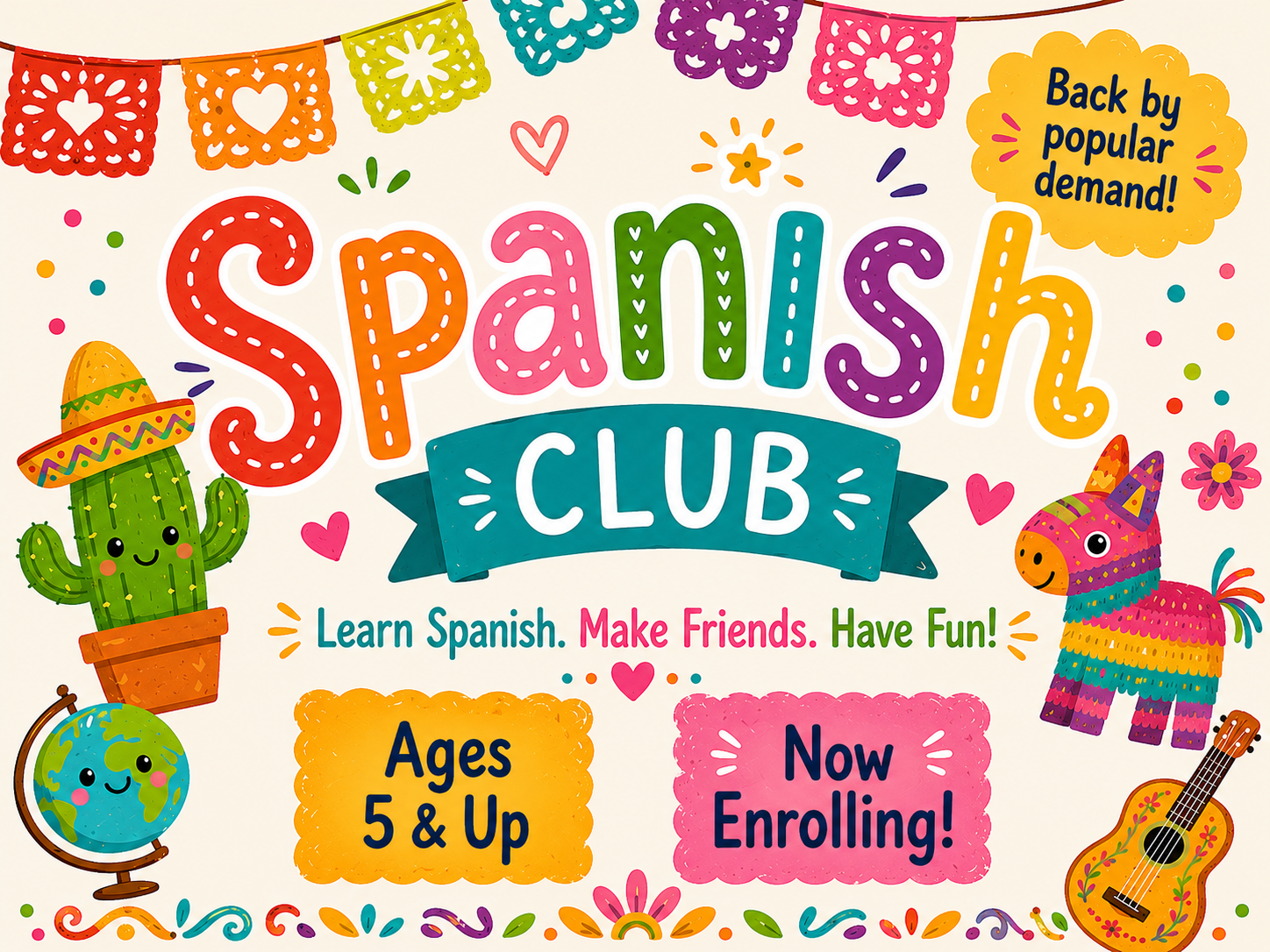 Spanish Club Language Classes for Kids and Teens at Sounds of Color Studio