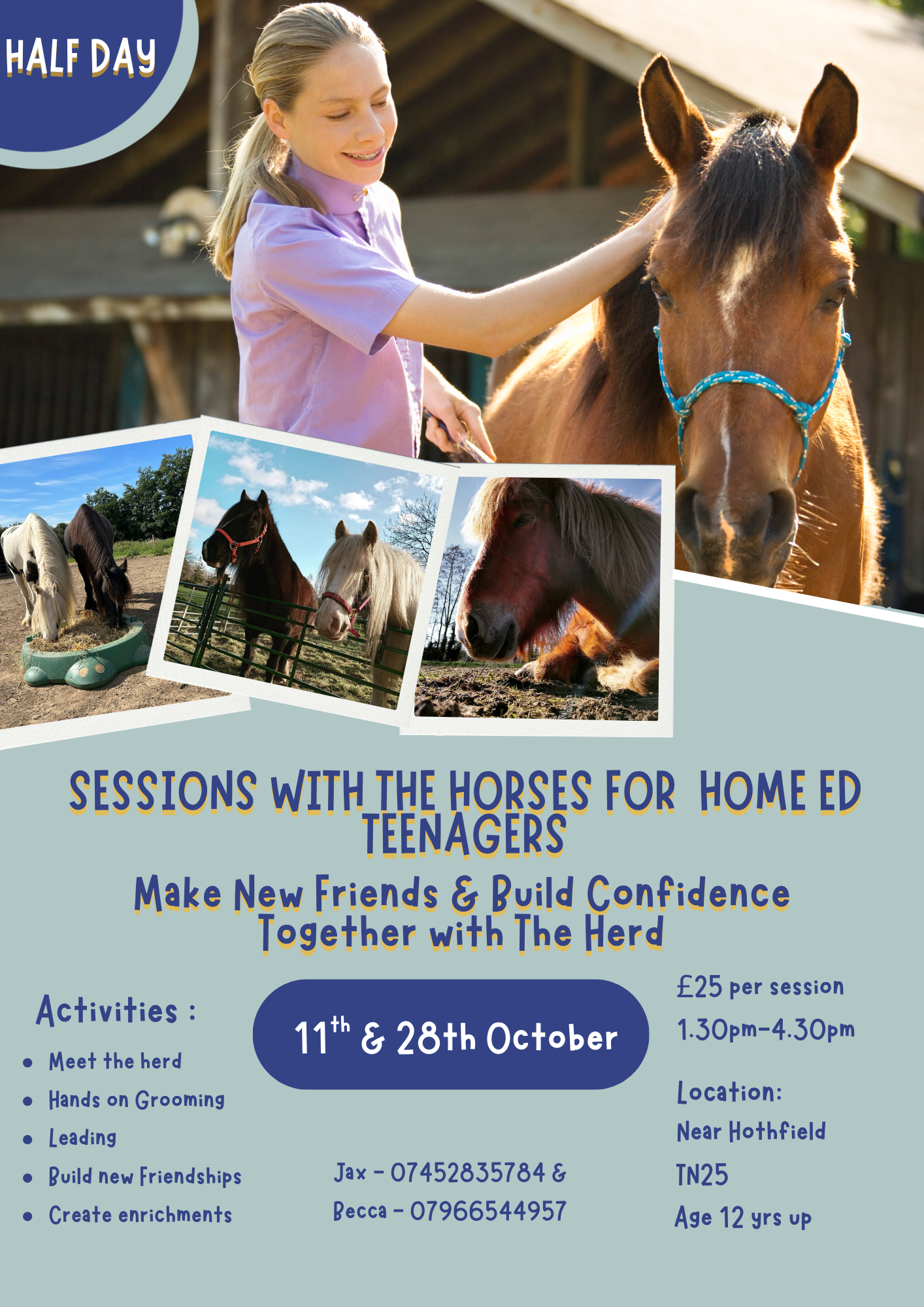 11th & 28th October Home-Educated Teenagers with Stay Calm & the Skreppa Herd