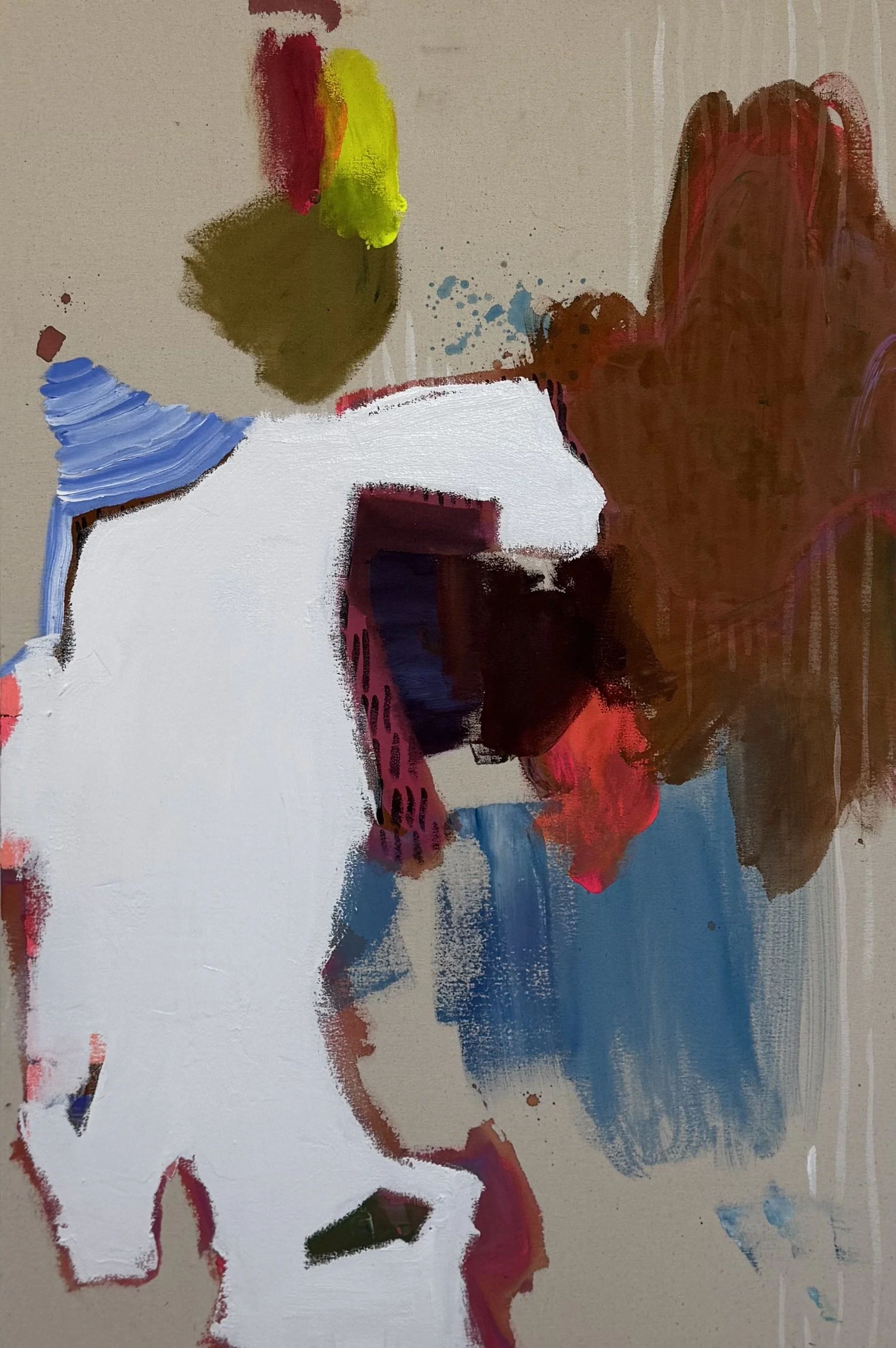 If I Were a Self-portrait Today, I Might Look Like This - 6. 36”x24”, Flashe/acrylic on raw canvas, 2026