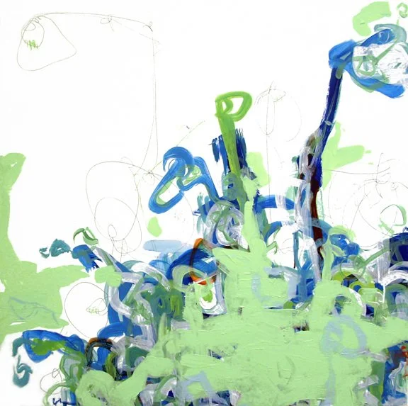 Stay CloseD, 48"x48", Flashe/acrylic on panel, 2009 - X