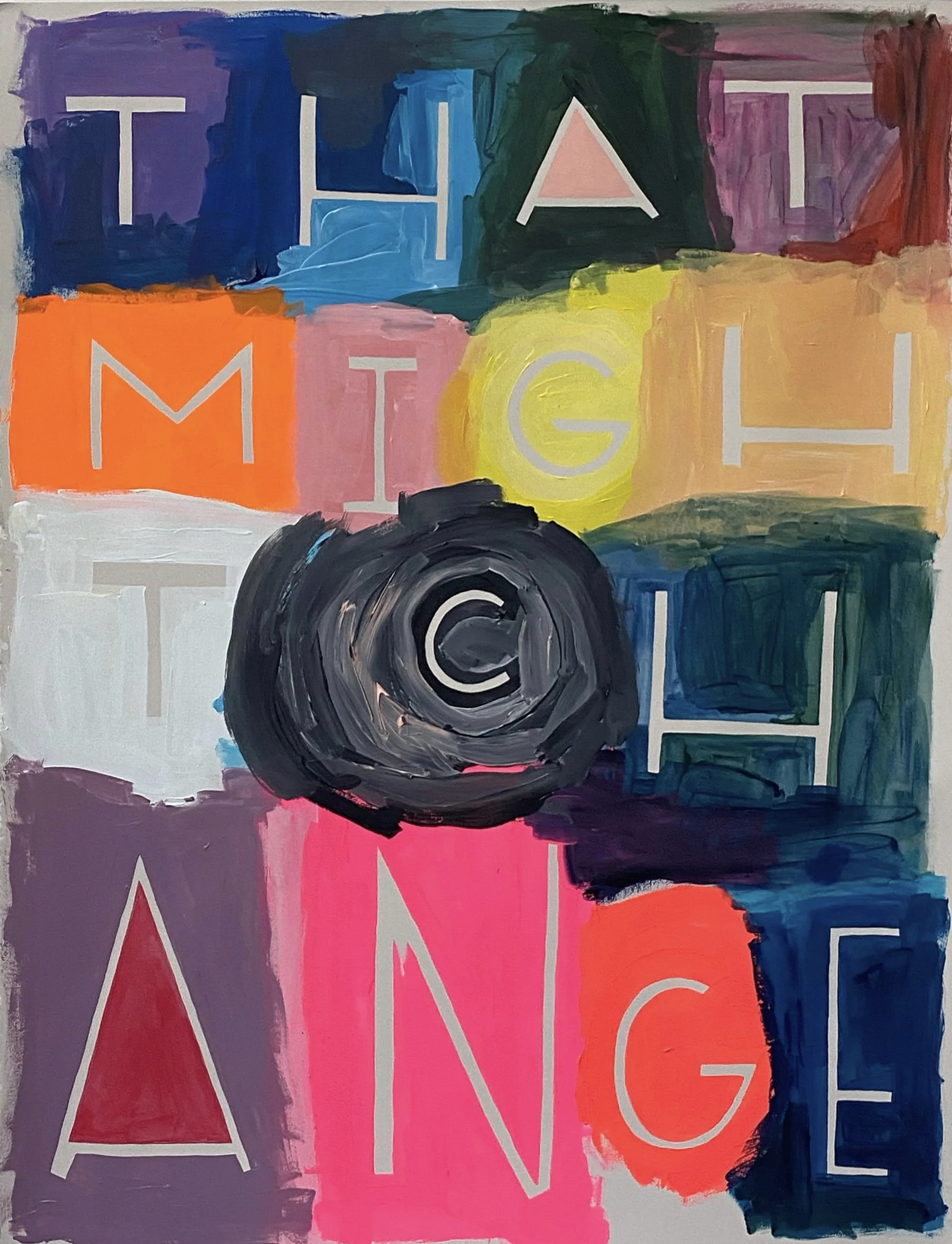 That Might Change, 30"x22.75", Flashe/acrylic on paper, 2024